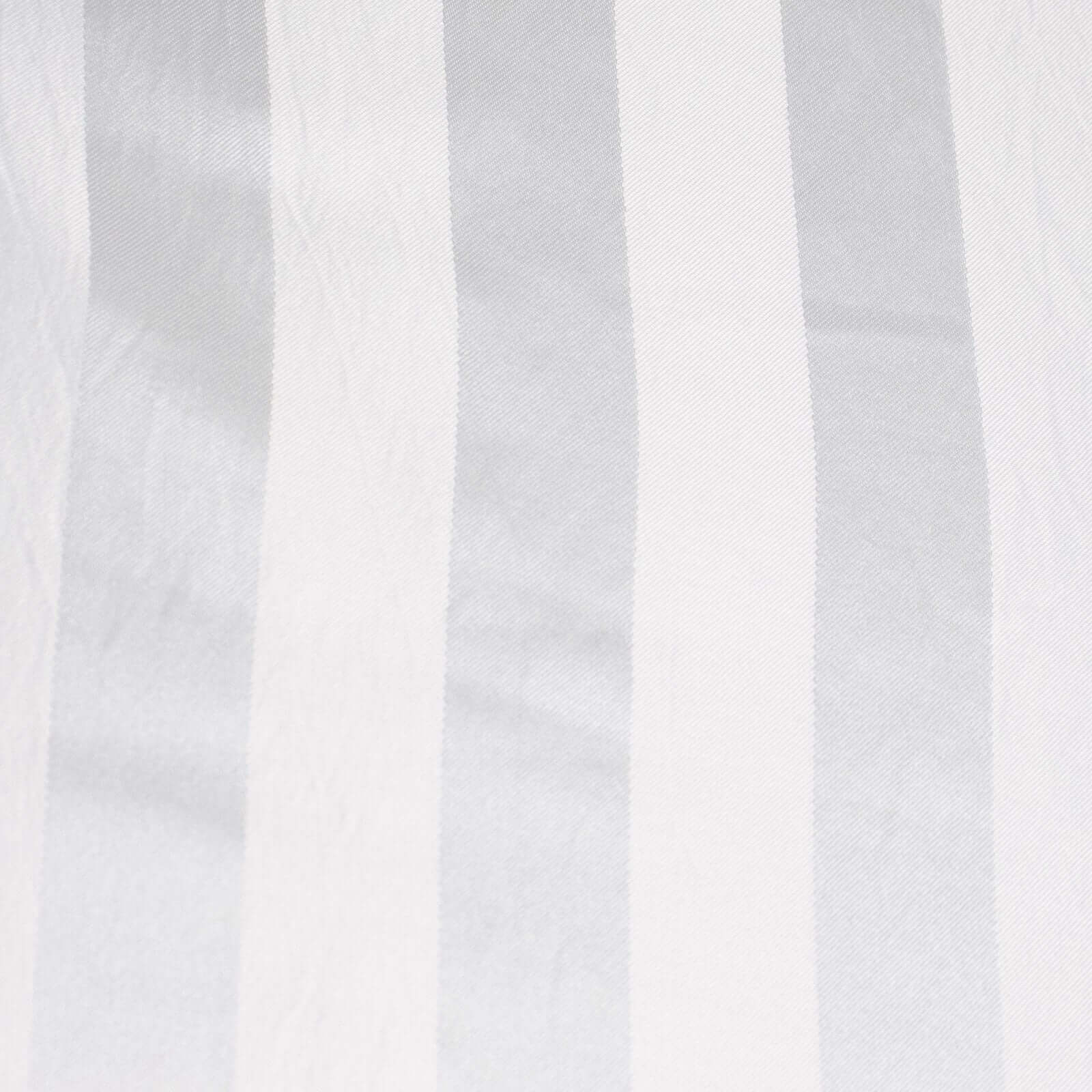 Satin Striped 90x132 Rectangular Tablecloth White Satin Stripe - Seamless Silky Smooth Wedding Decor