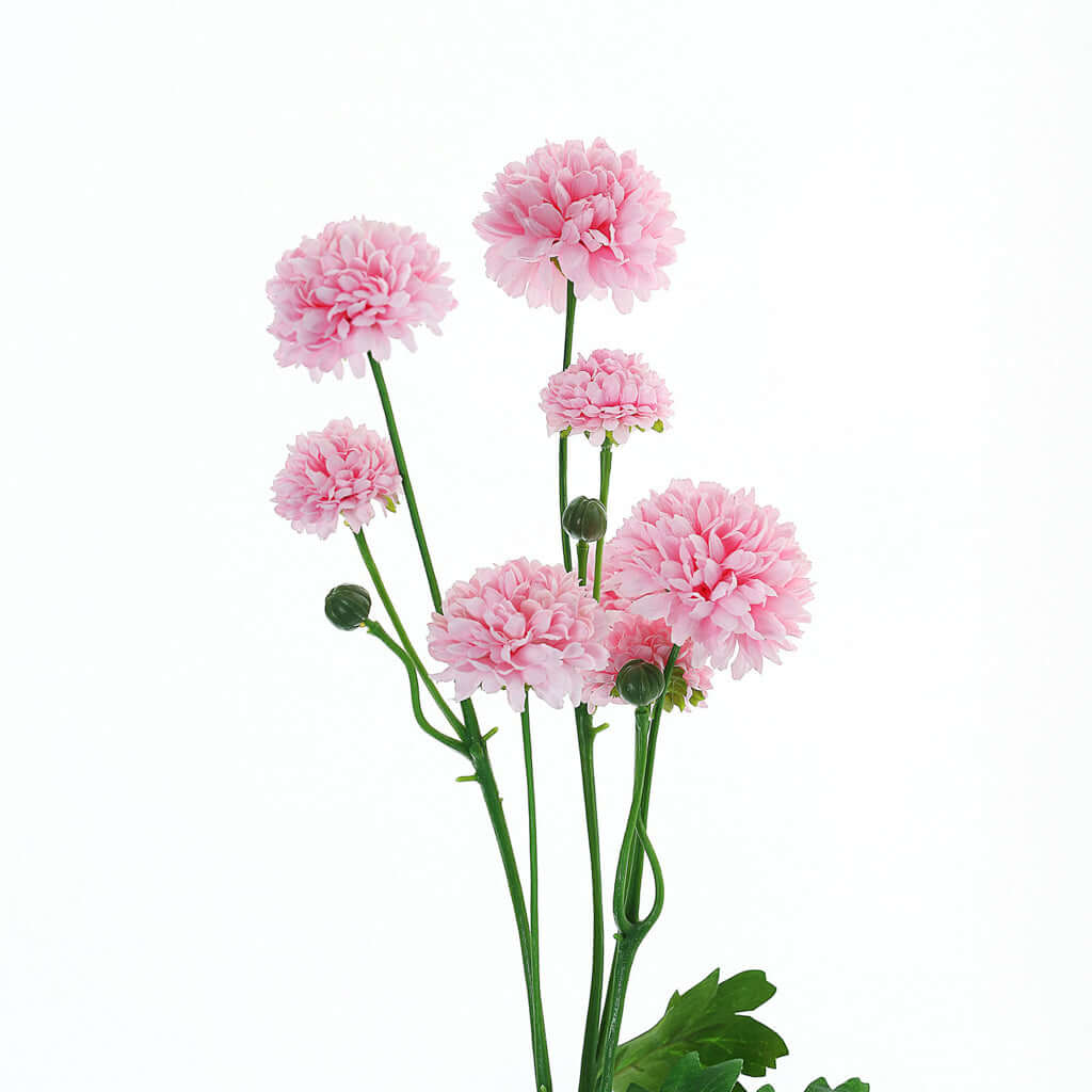 2 Bushes 33 Blush Artificial Mums Spray, Faux Chrysanthemum Flower Bouquet