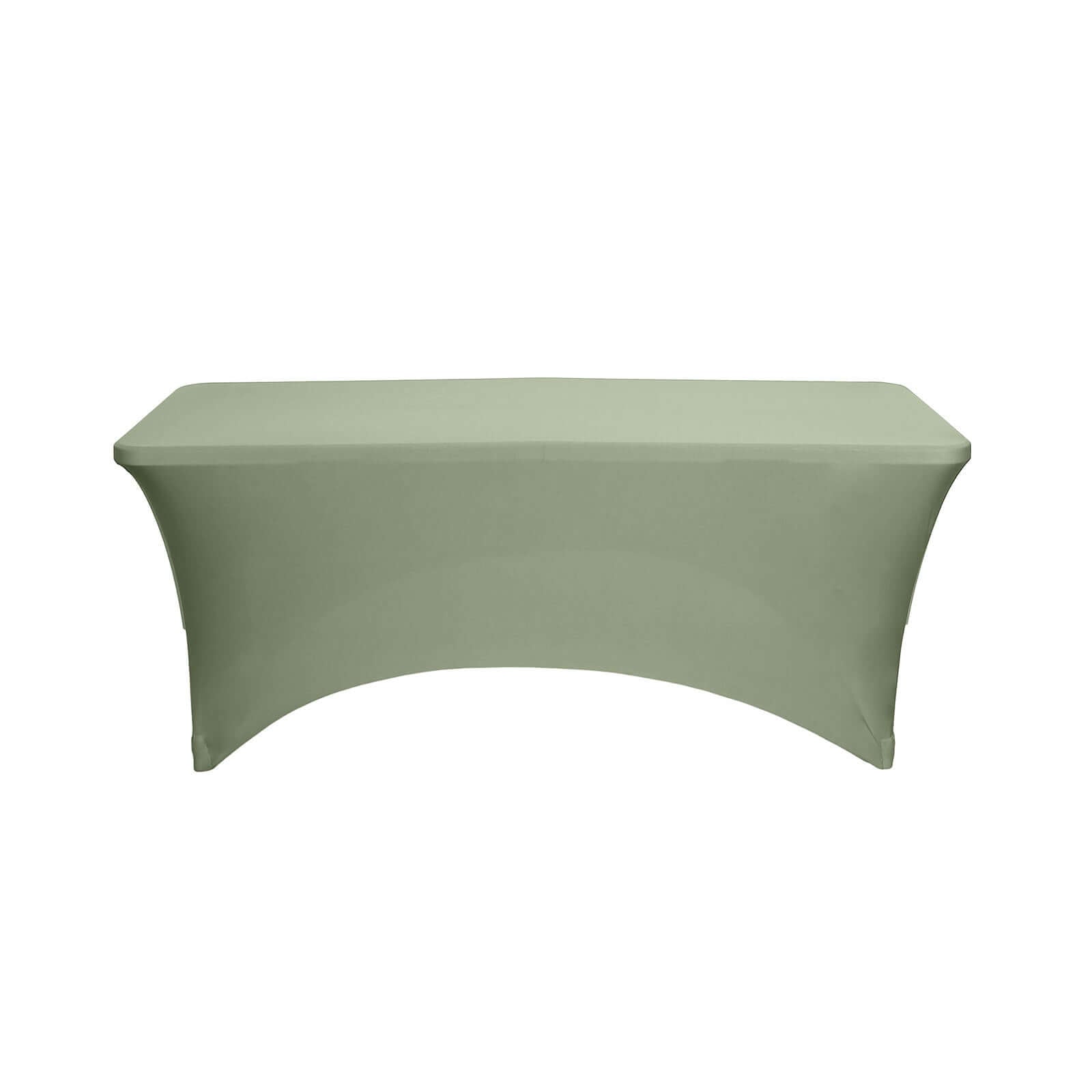 Stretch Spandex 6ft Rectangle Tablecloth Dusty Sage Green - Durable Form-Fitting Table Cover