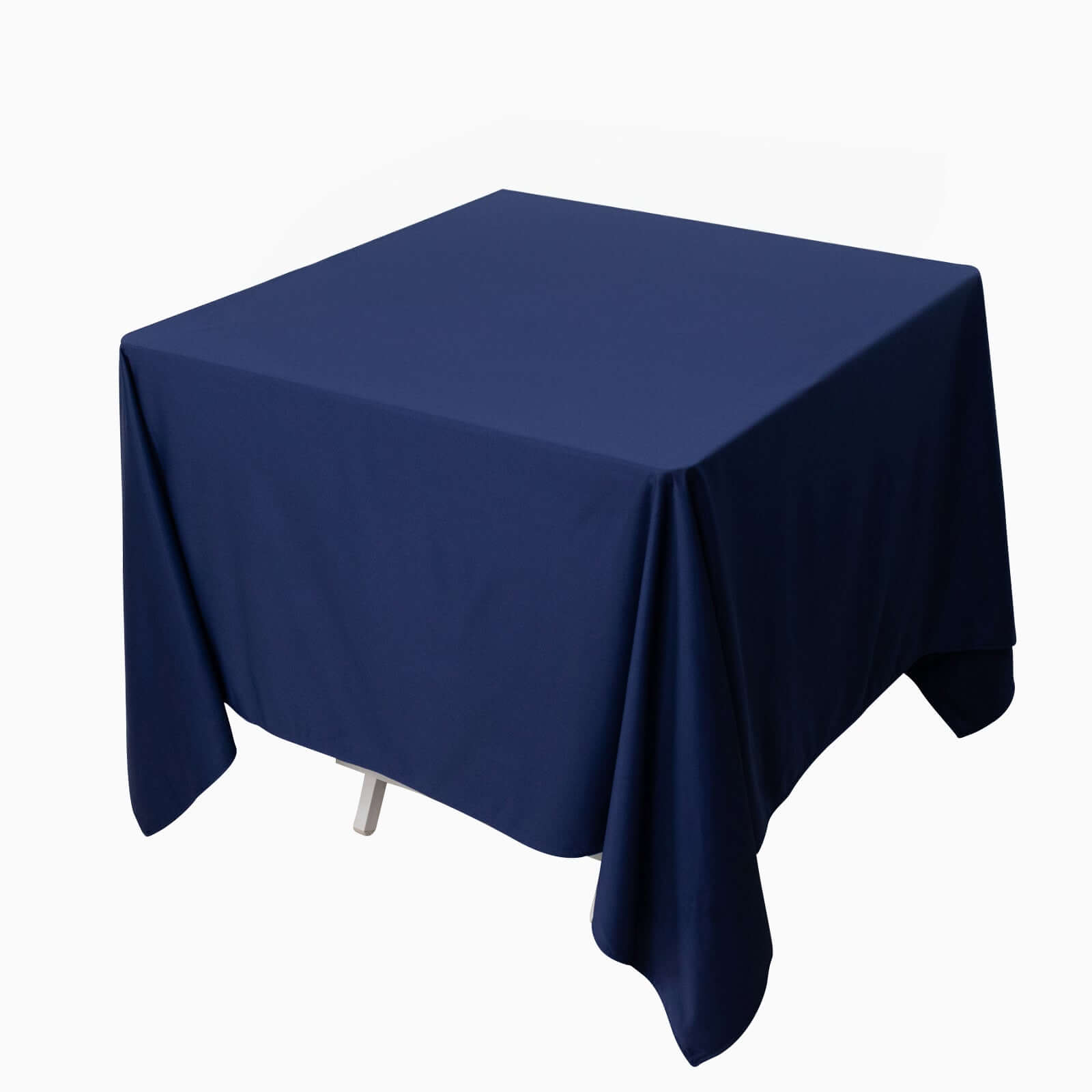 Premium Scuba Square 70x70 Tablecloth Navy Blue - Wrinkle Free & Stain Resistant Table Cover