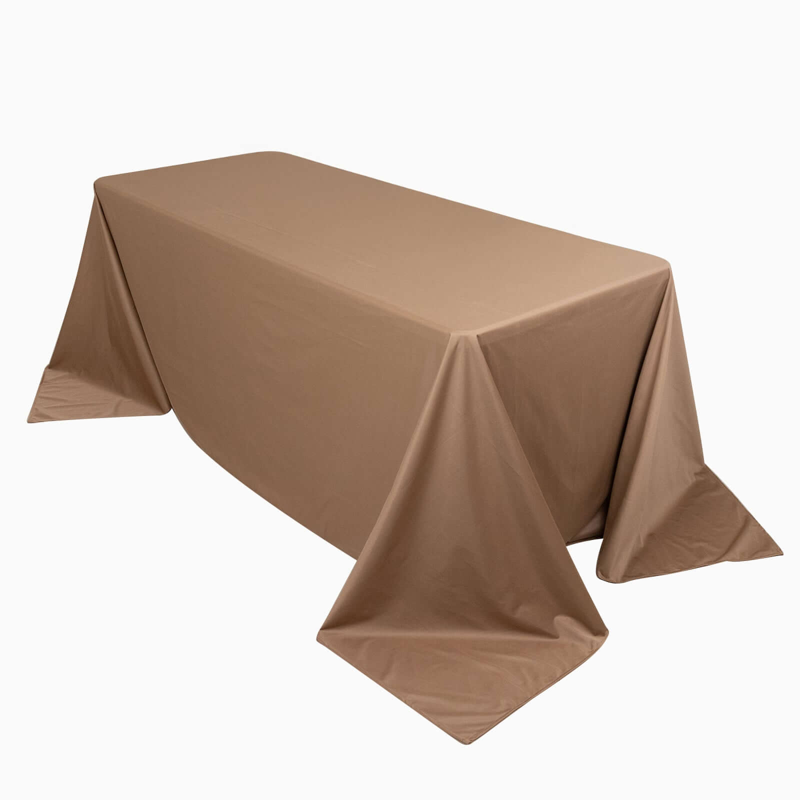 Premium Scuba Rectangular 90x132 Tablecloth Nude - Wrinkle Free, Stain Resistant & Seamless Table Cover