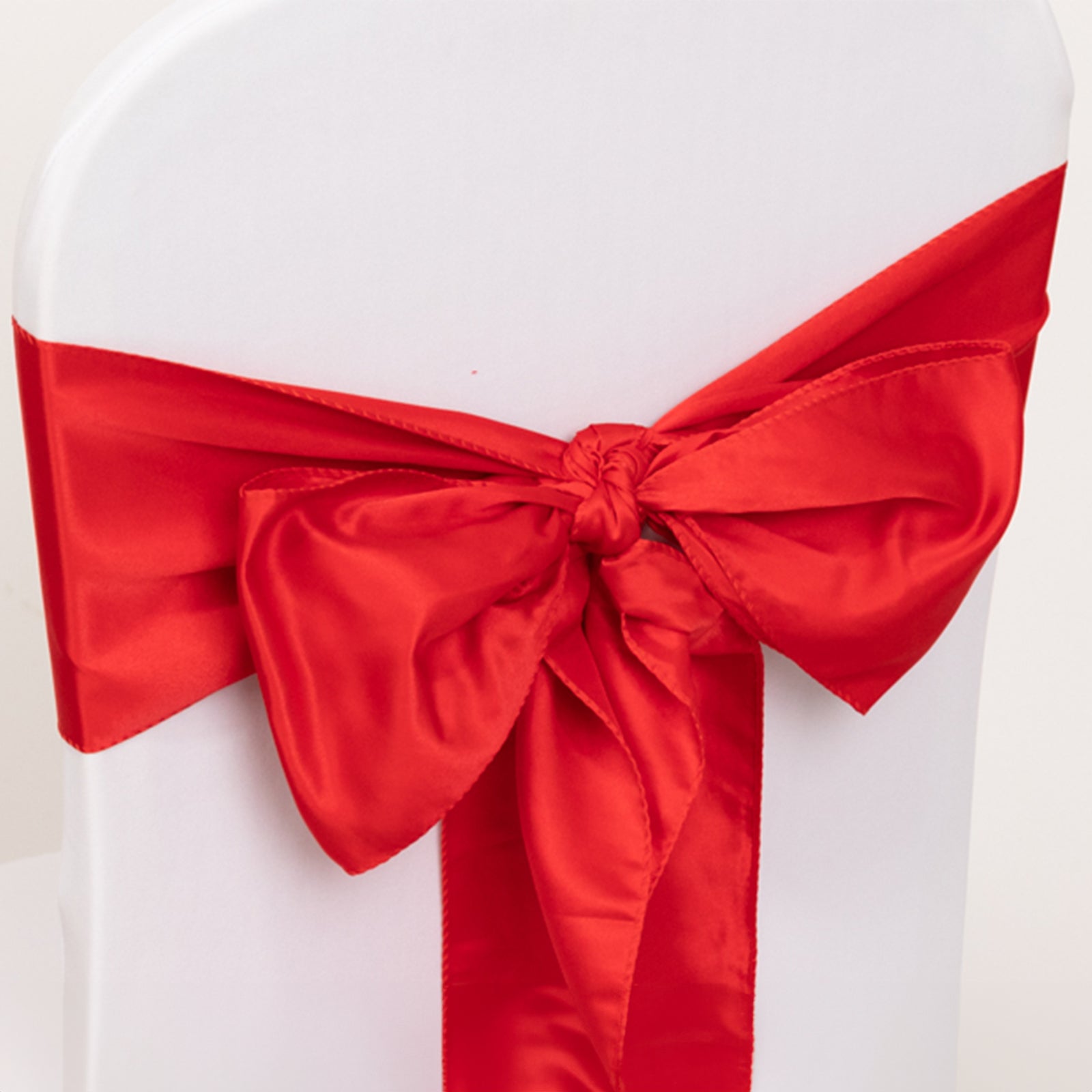 5 Pack Lamour Satin 6x106 Chair Sashes Red - Stylish Reusable Decorative Bows