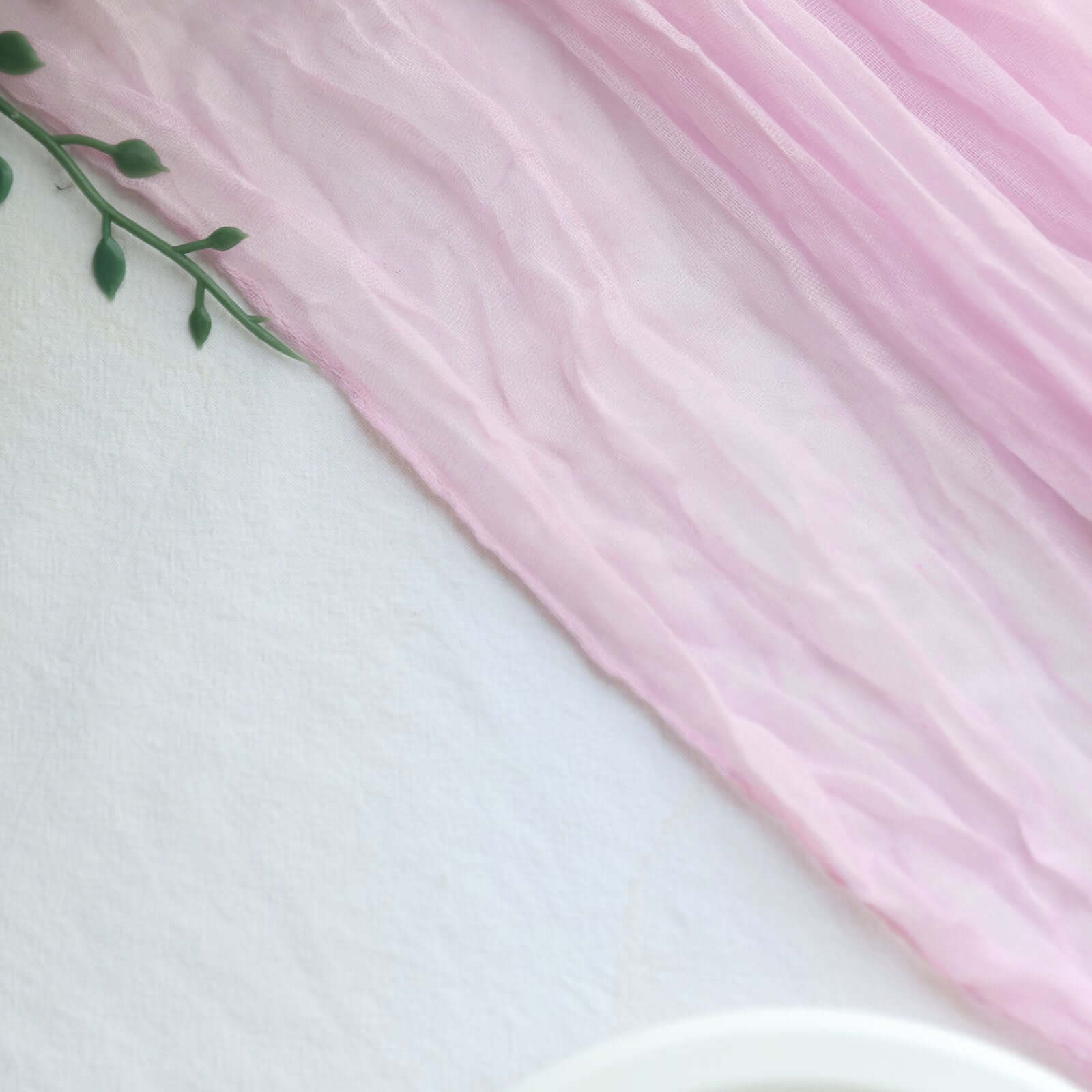 Gauze Cheesecloth 10ft Table Runner Pink - Rustic Boho Style