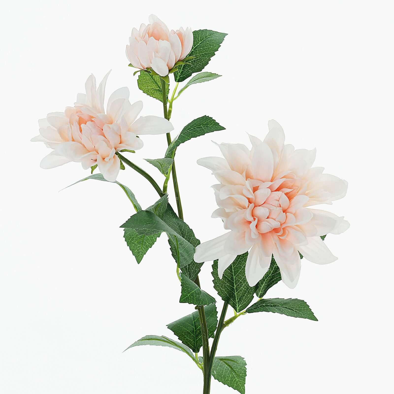 30 Tall Blush Artificial Dahlia Silk Flower Stems, Faux Floral Spray