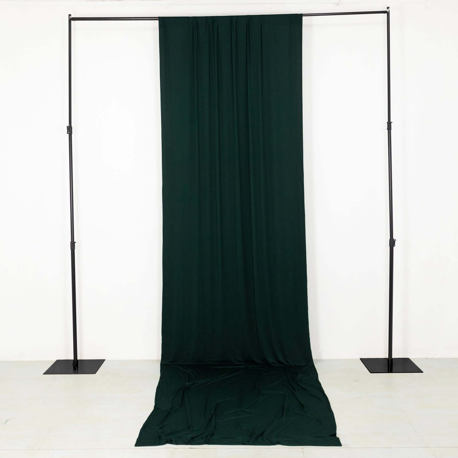 Hunter Emerald Green 4-Way Stretch Spandex Event Curtain Drapes, Wrinkle Free Backdrop Event Panel with Rod Pockets - 5ftx16ft