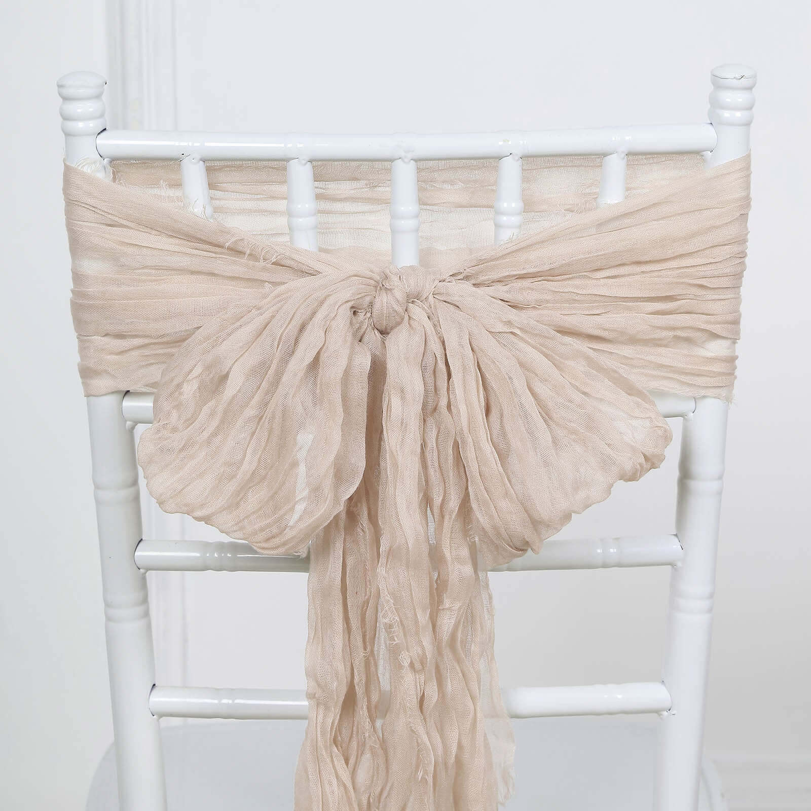 5 Pack Cheesecloth Gauze 16x88 Chair Sashes Nude Beige - Boho Chair Decorations