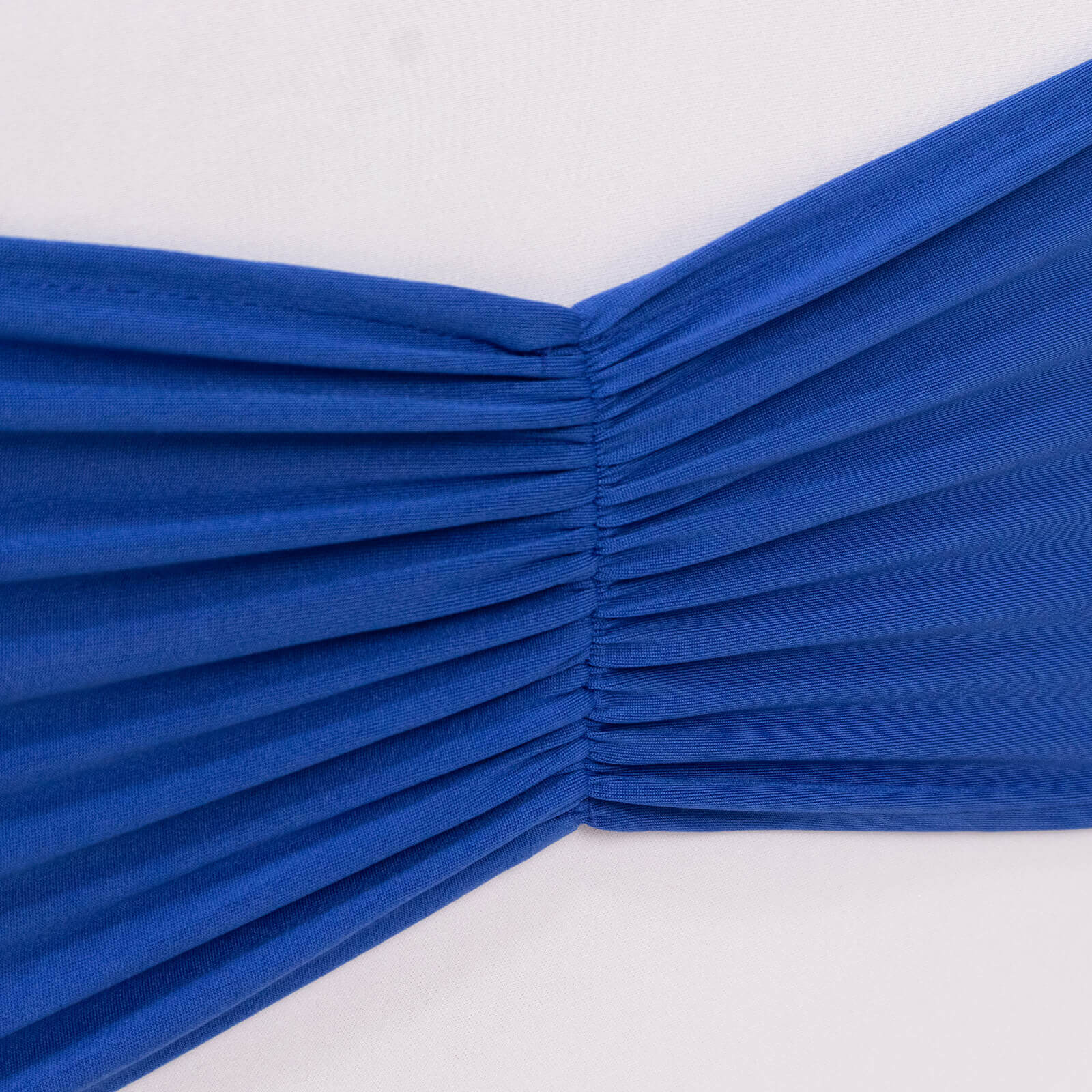 5 Pack Spandex Chair Sashes Royal Blue Ruffled Style - Wide Easy to Use Stretch Chair Bands 8x13