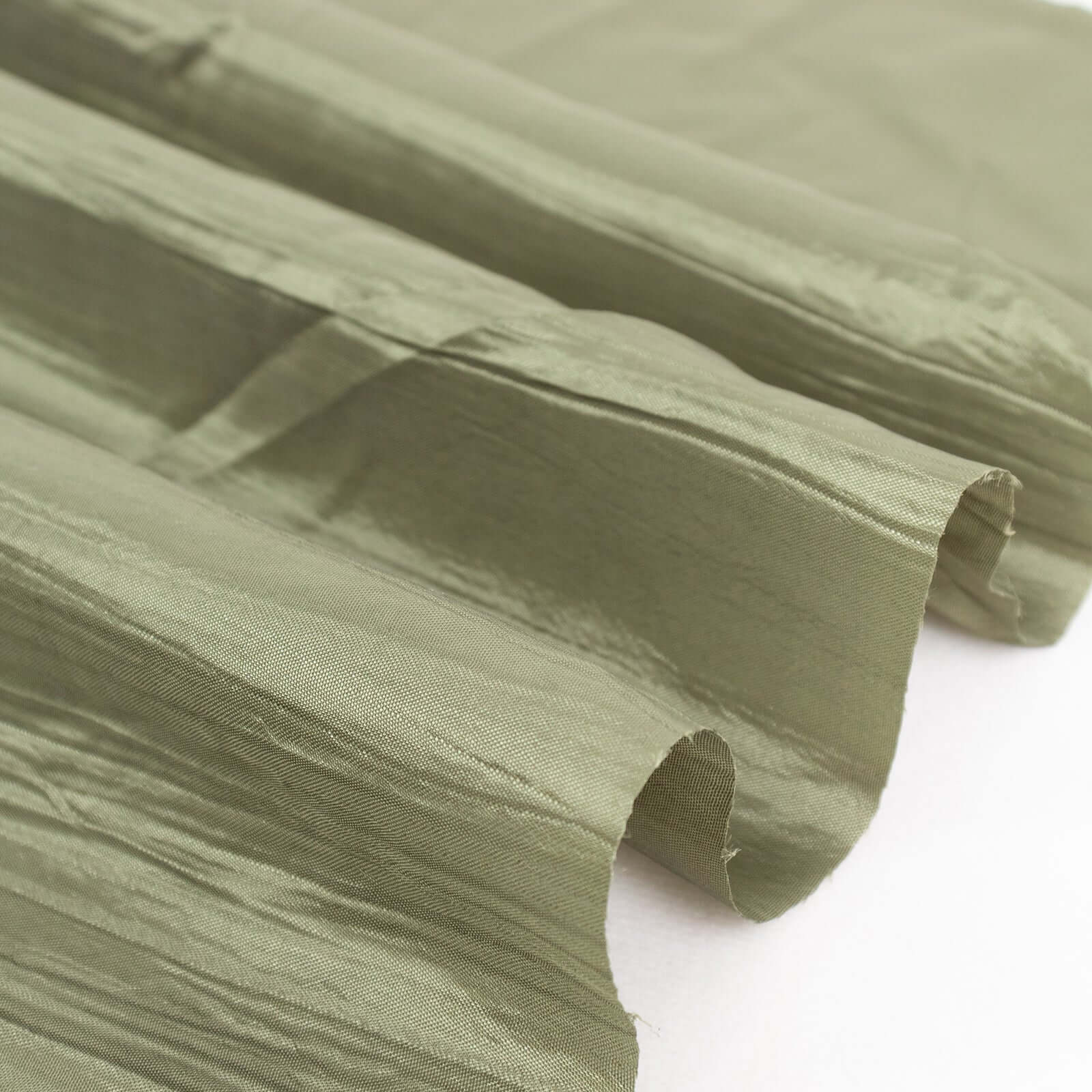 54x10 Yards Dusty Sage Green Accordion Crinkle Taffeta Fabric Bolt