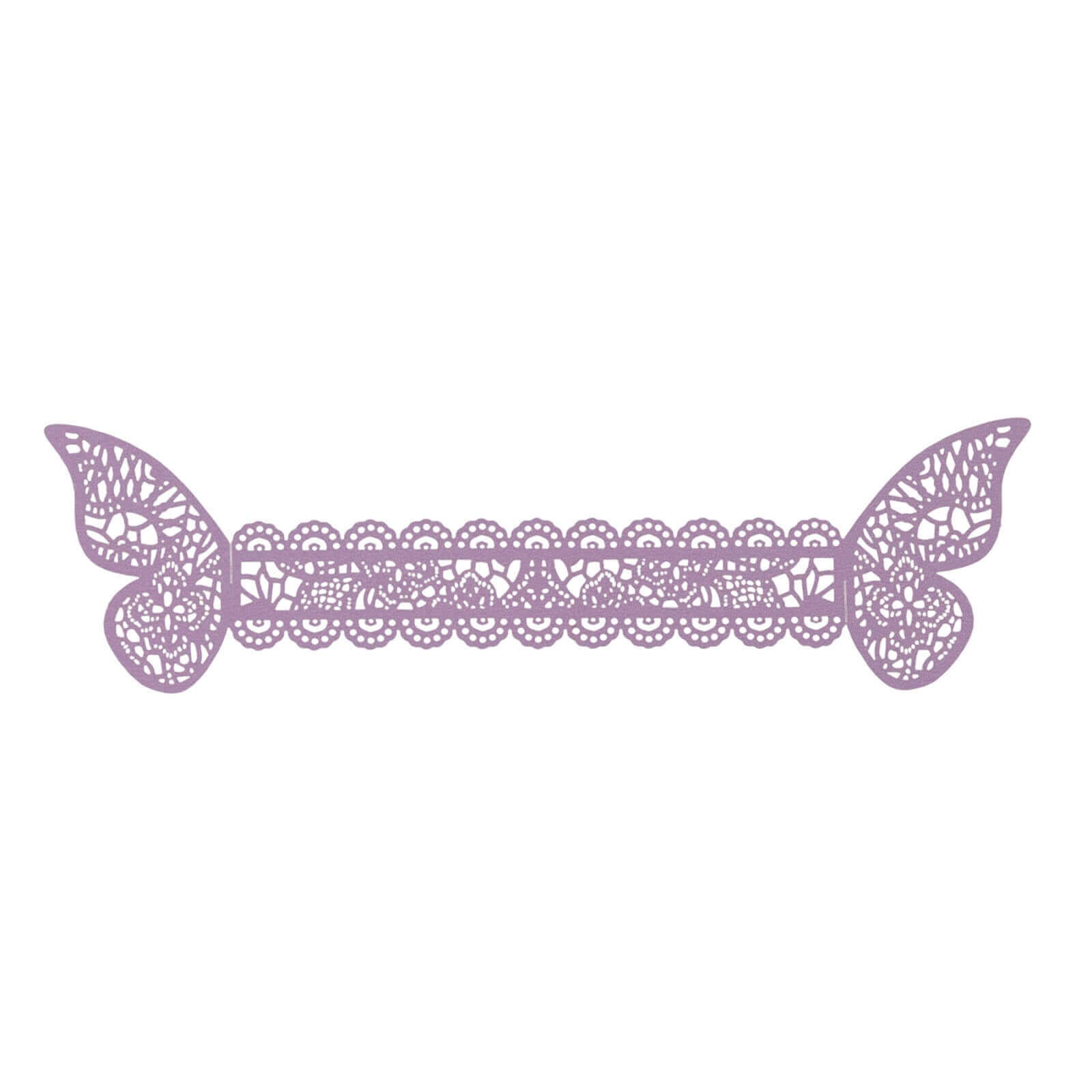 12-Pack Paper Napkin Rings Laser Cut Butterfly Lavender Shimmery - Decorative Serviette Holders