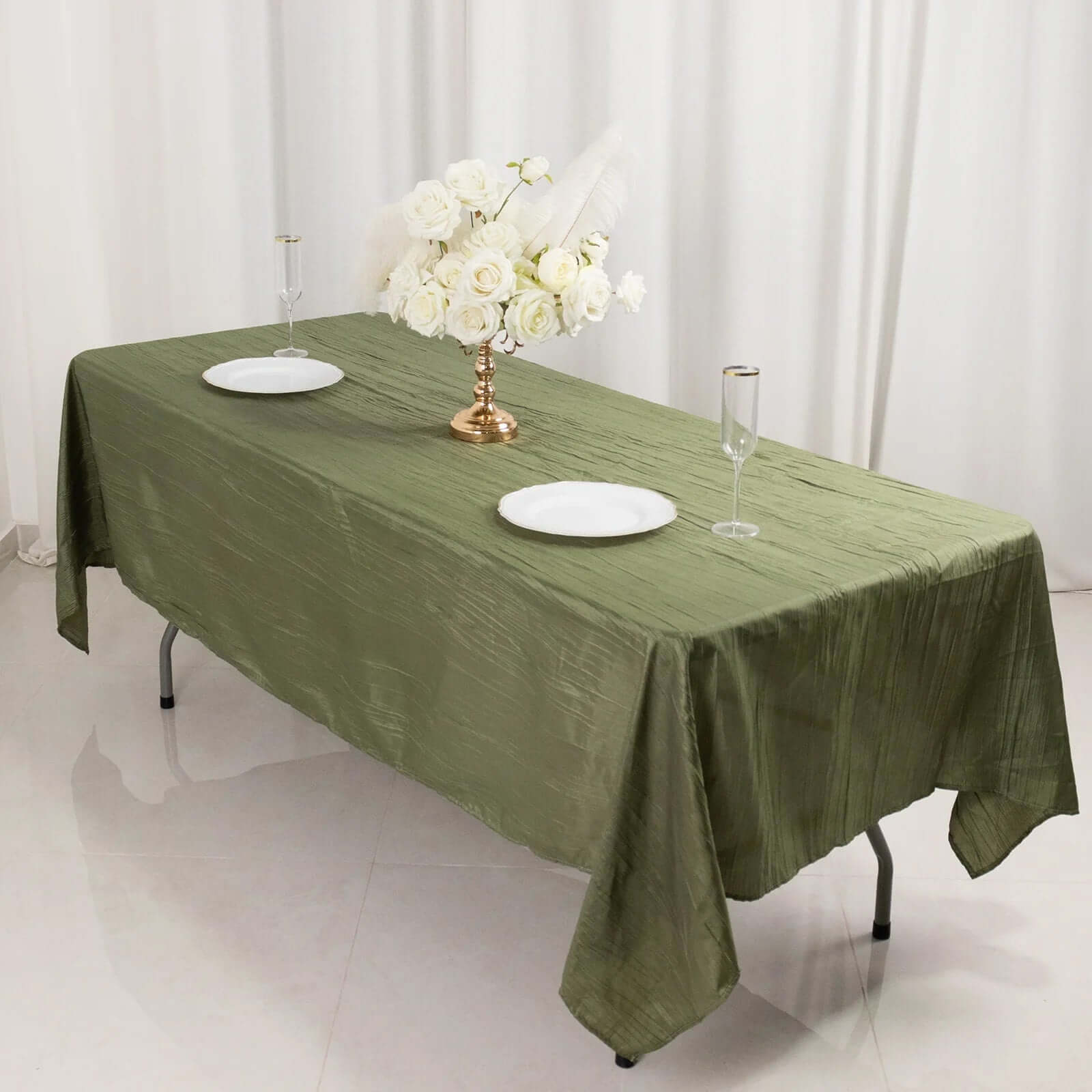 Premium Polyester 120 Round Tablecloth Dusty Sage Green - Seamless 220GSM Wrinkle-Resistant Table Cover