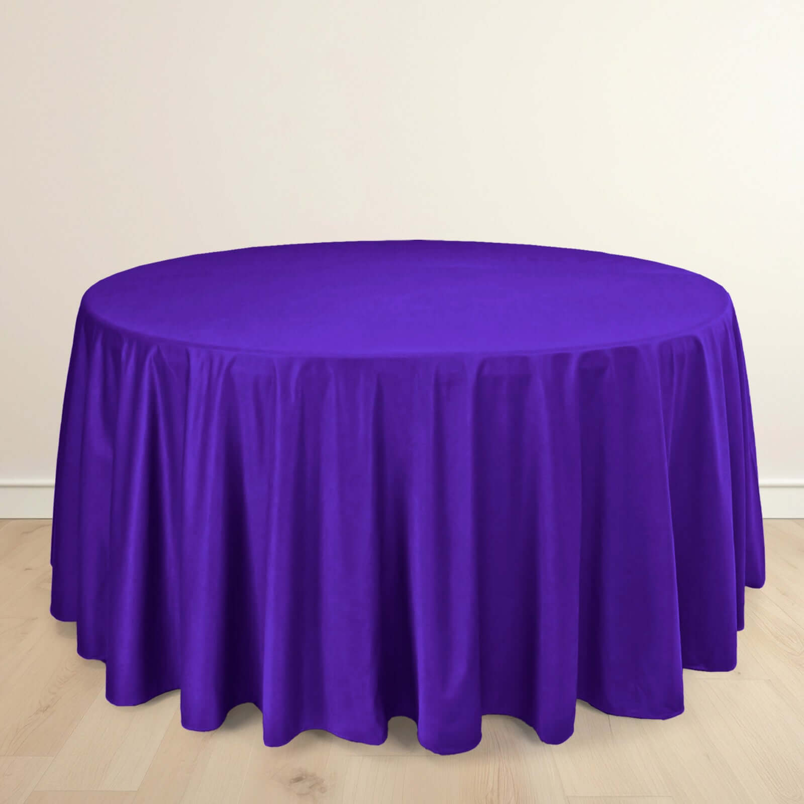 Premium Scuba Round 120 Tablecloth Purple - Wrinkle Free & Stain Resistant Seamless Table Cover