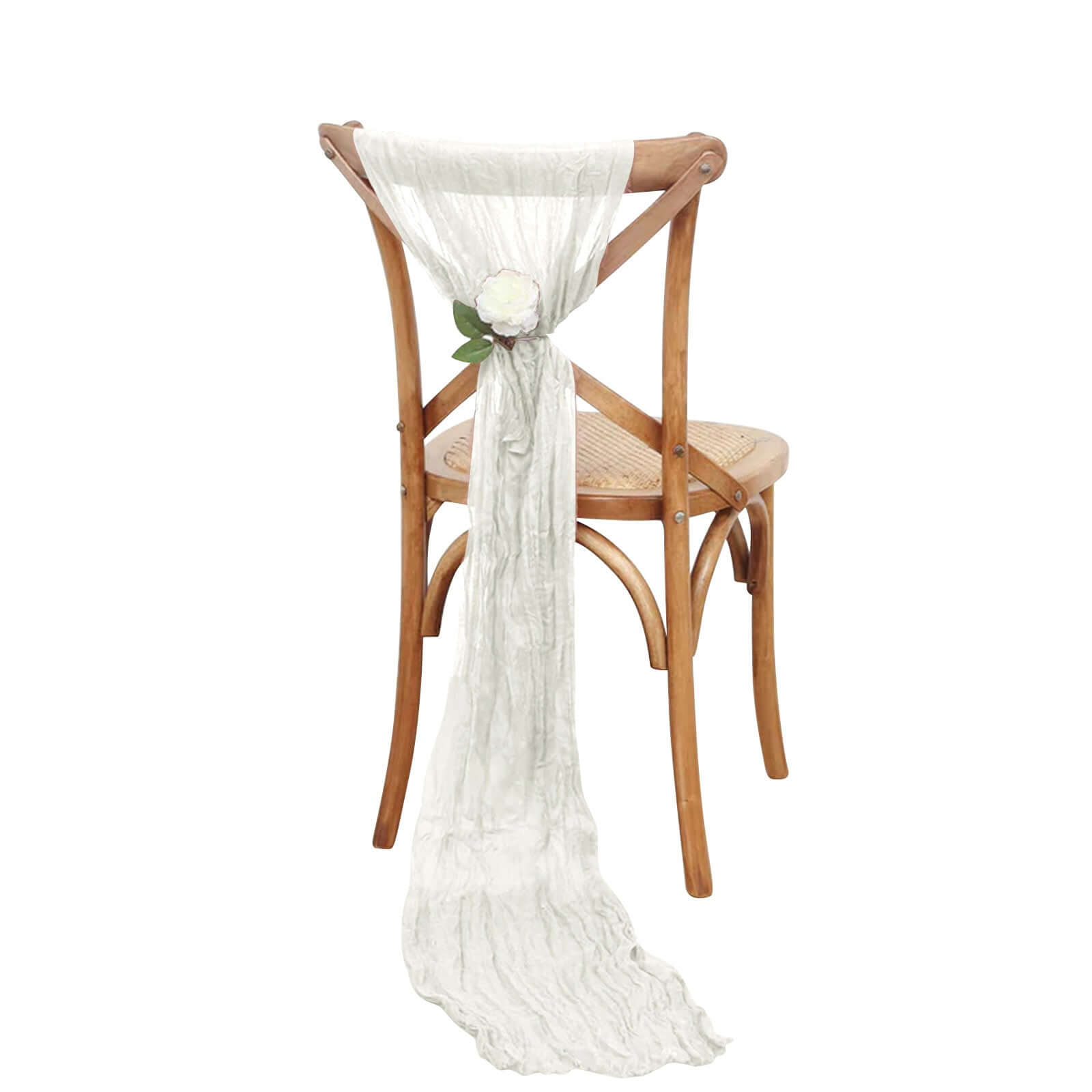 5 Pack Cheesecloth Gauze 16x88 Chair Sashes Ivory - Stylish Boho Decor for Weddings & Gatherings