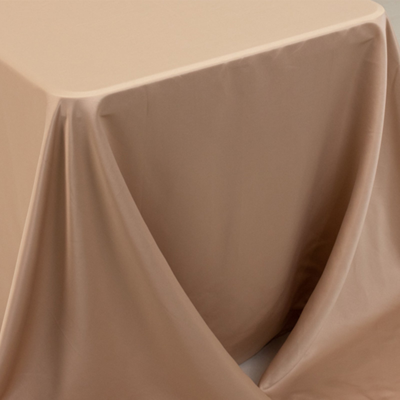 Lamour Satin 90x156 Rectangle Tablecloth Nude - Luxurious, Soft Seamless Table Cover