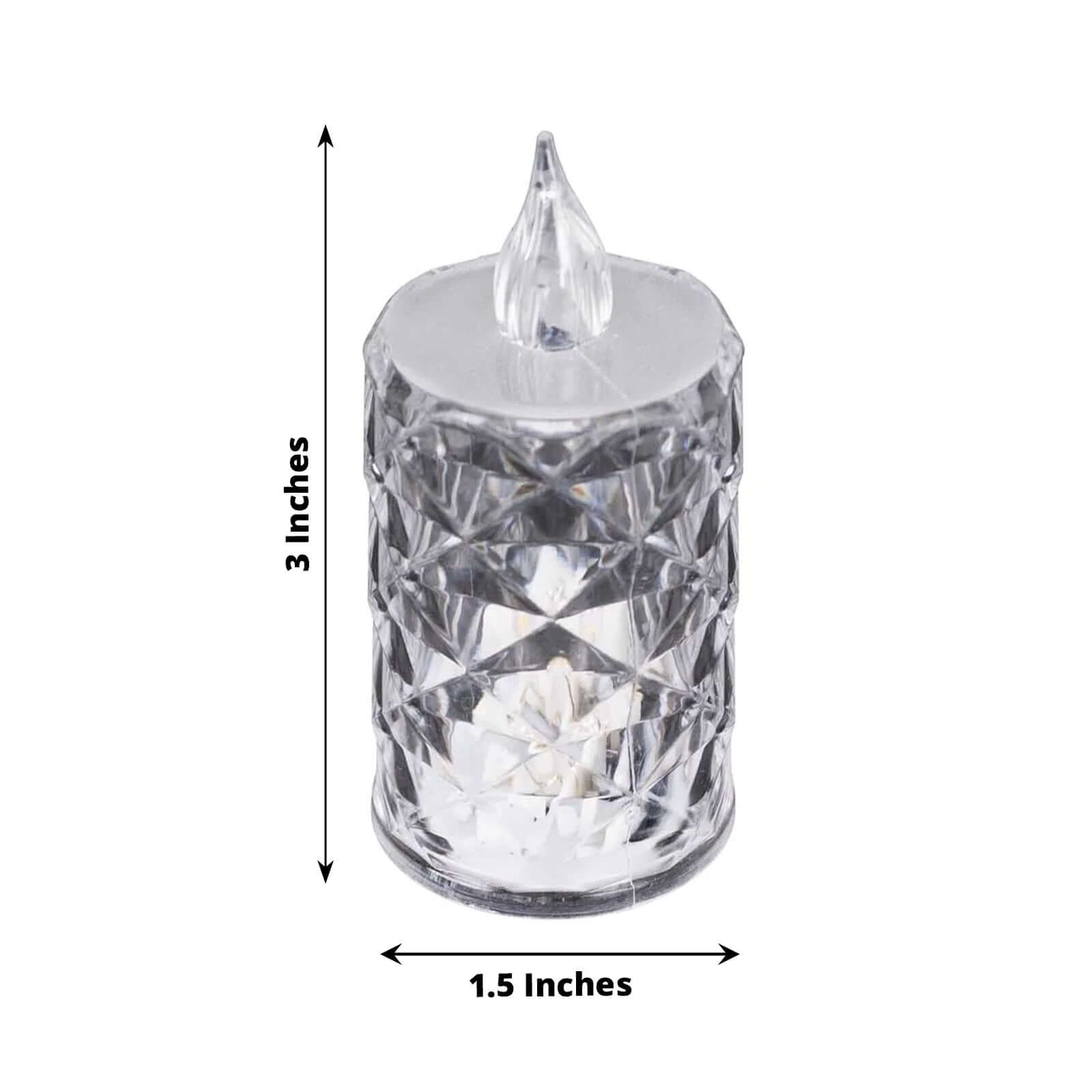 12-Pack LED Flameless Decorative Lighting Diamond Cut Warm White - Battery Operated Tealight Candles 3