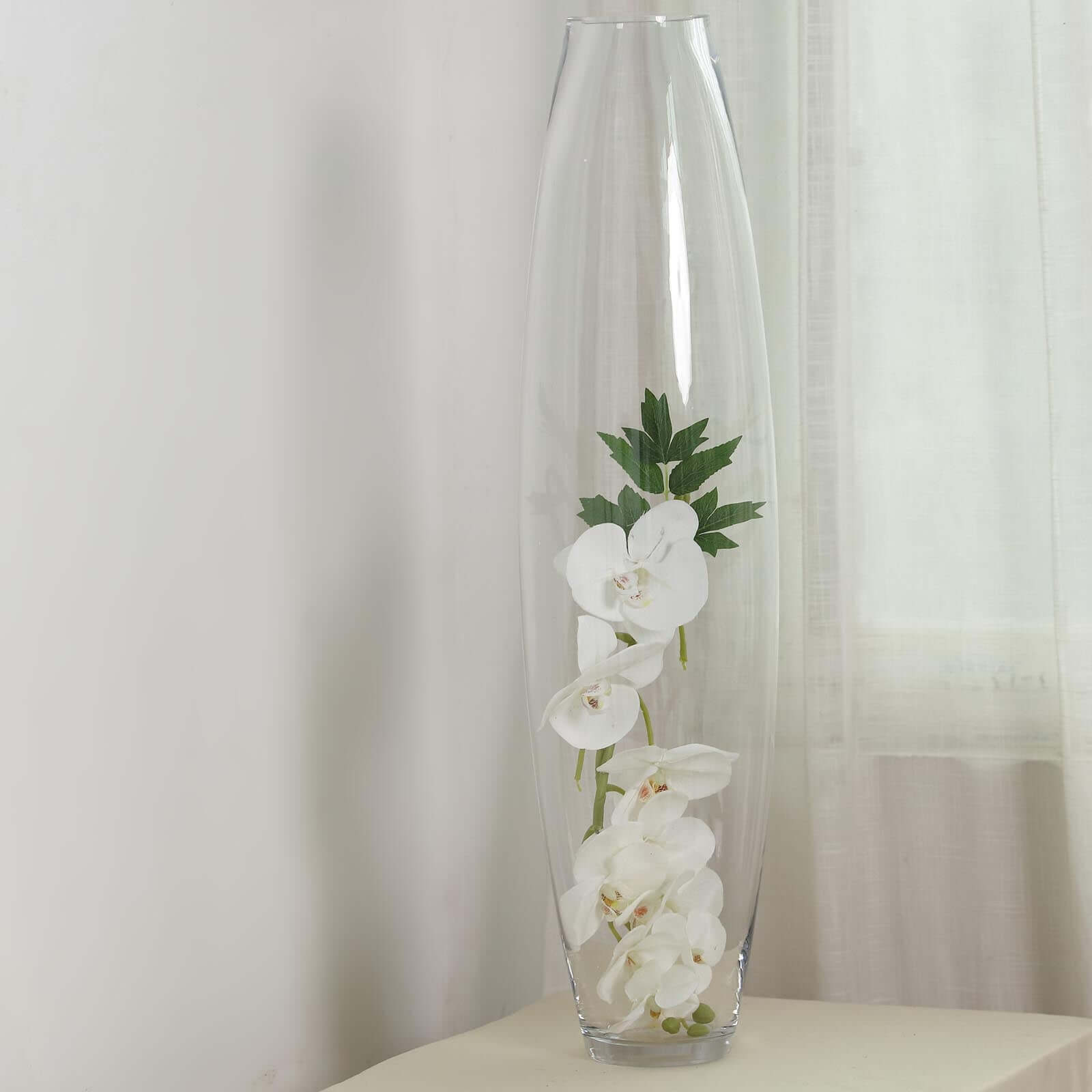 Glass Vase Cylinder Design Tapered Clear - Durable Heavy Duty Flower Centerpiece for Events 31