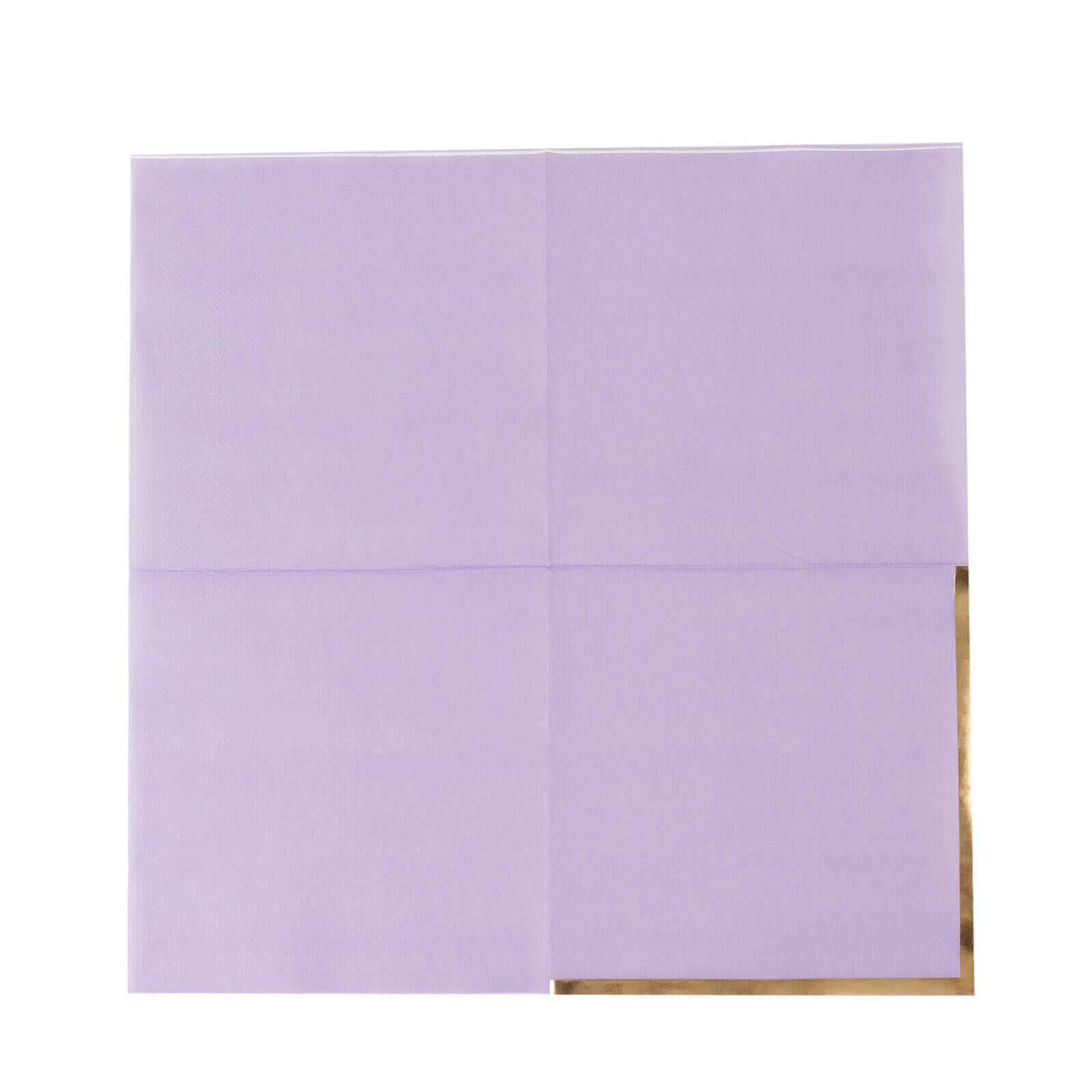 50-Pack Paper Beverage Napkins with Gold Foil Edge Lavender - Disposable 2 Ply Cocktail Napkins for Events 6.5x6.5