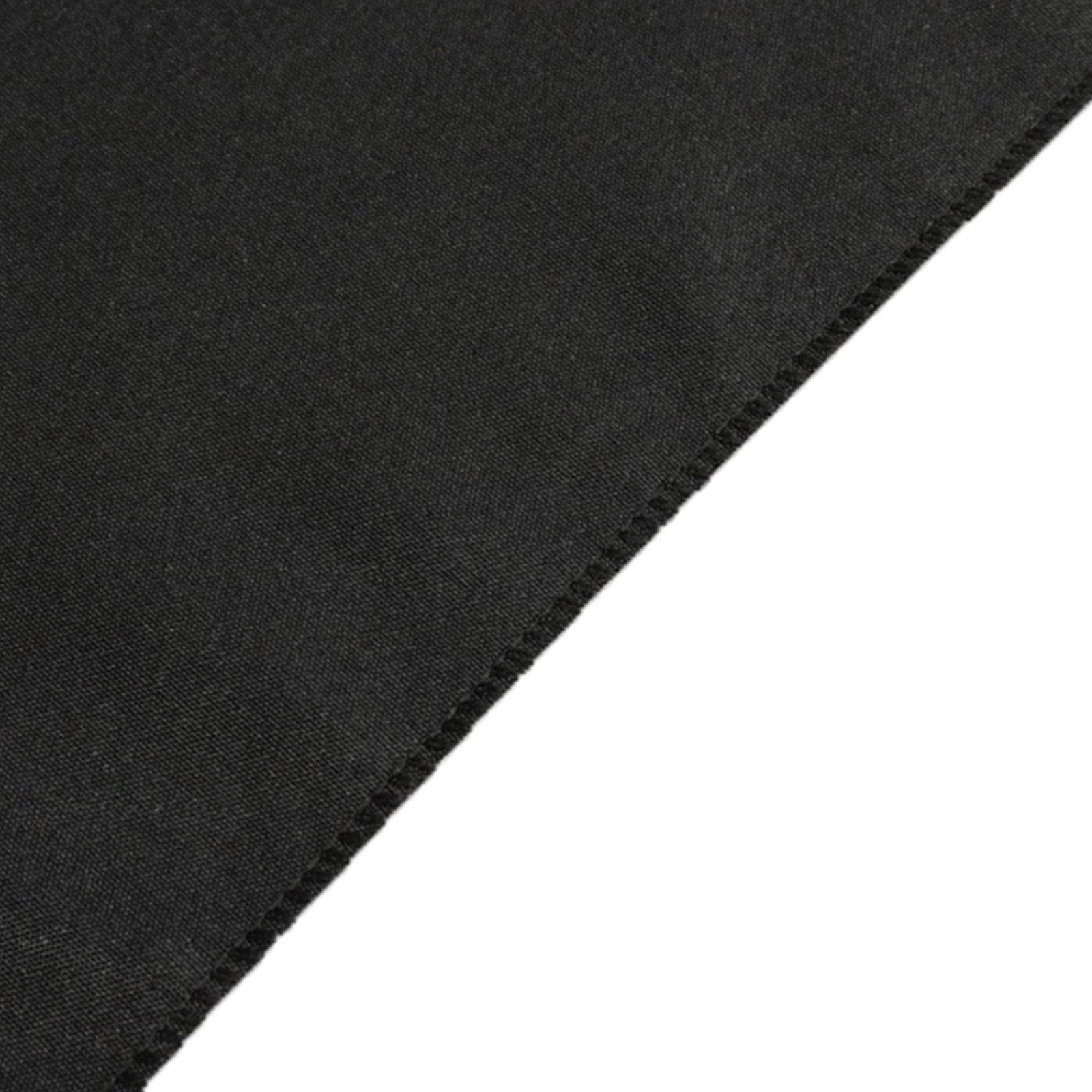 Fitted Polyester 72x24x42 Rectangle Tablecloth Black - Secure Fit for Elevated Tables