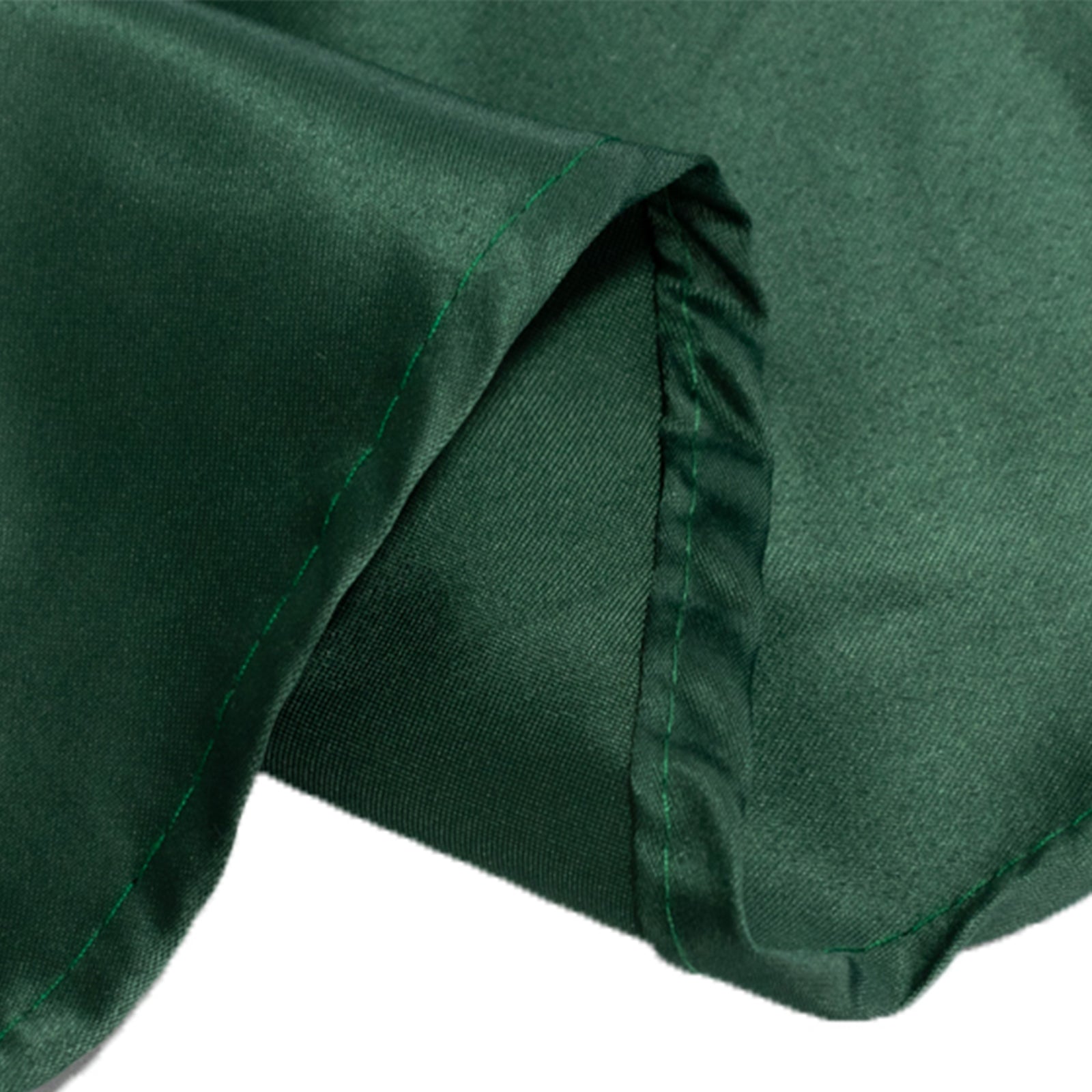 Lamour Satin 120 Round Tablecloth Hunter Emerald - Seamless Table Cover with Soft Tempered Sheen