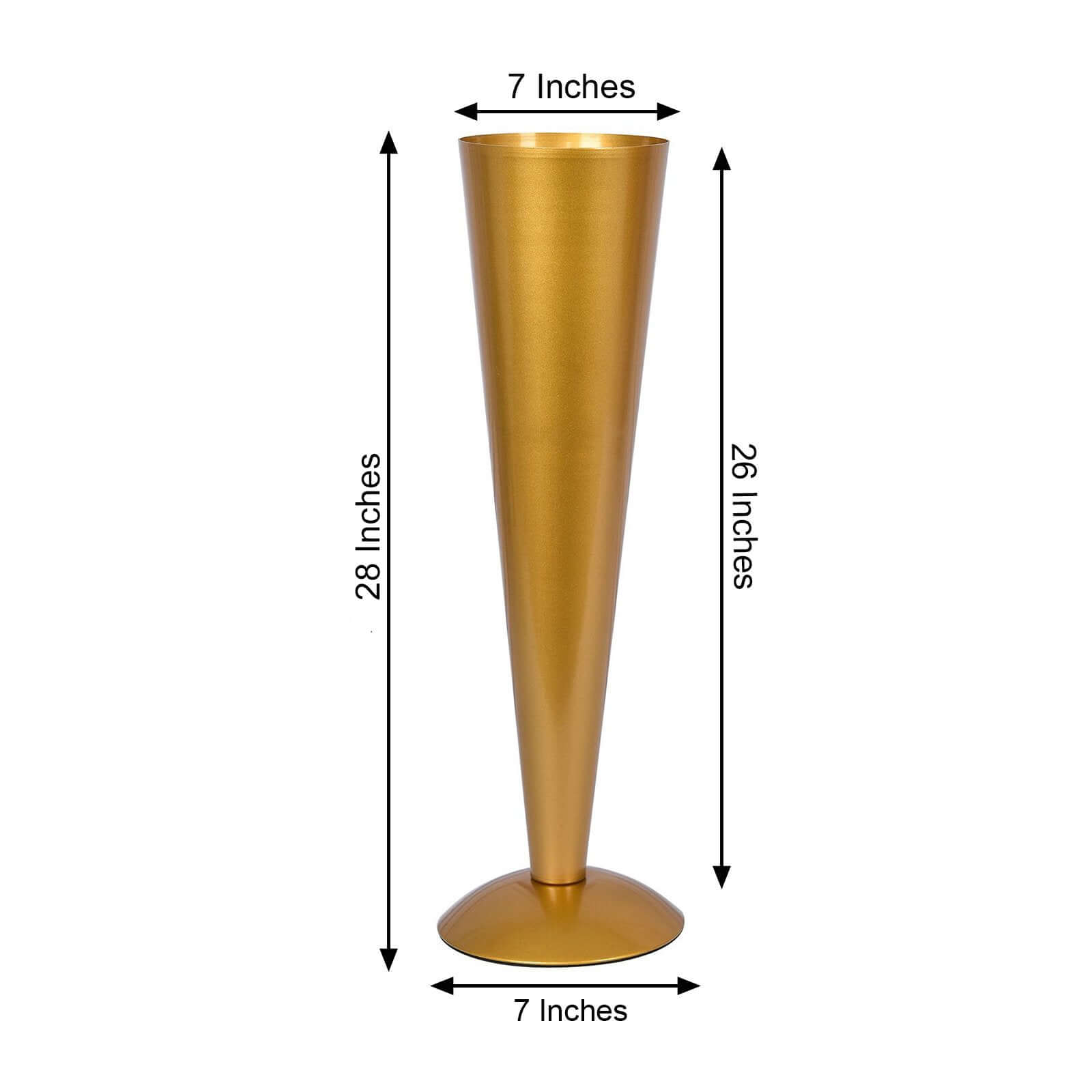 Metal Trumpet Vase Brushed Gold - Durable Design for Stylish Wedding Decor 28