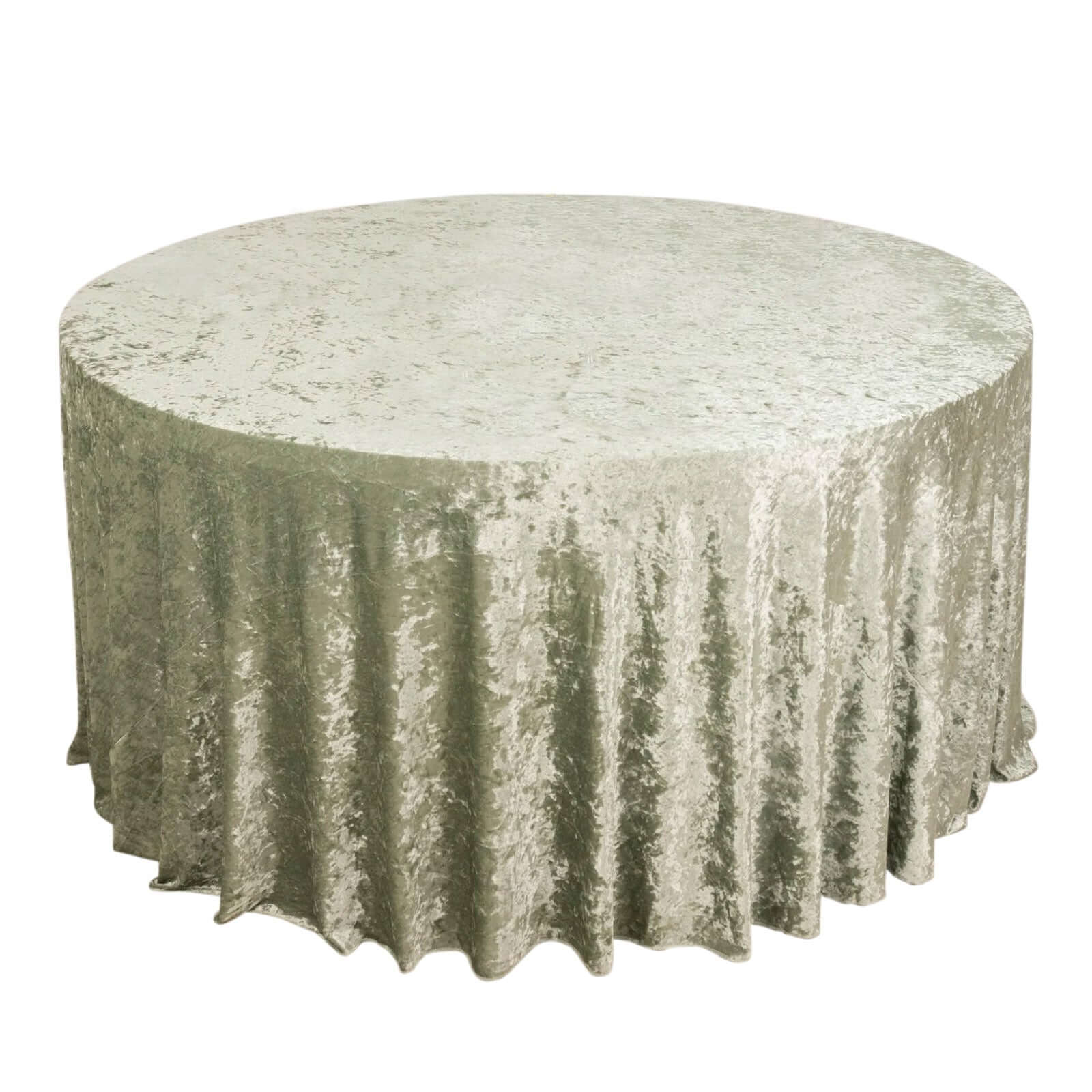 Premium Crushed Velvet 120 Round Tablecloth Sage Green - Reusable Soft & Stylish Seamless Table Cover