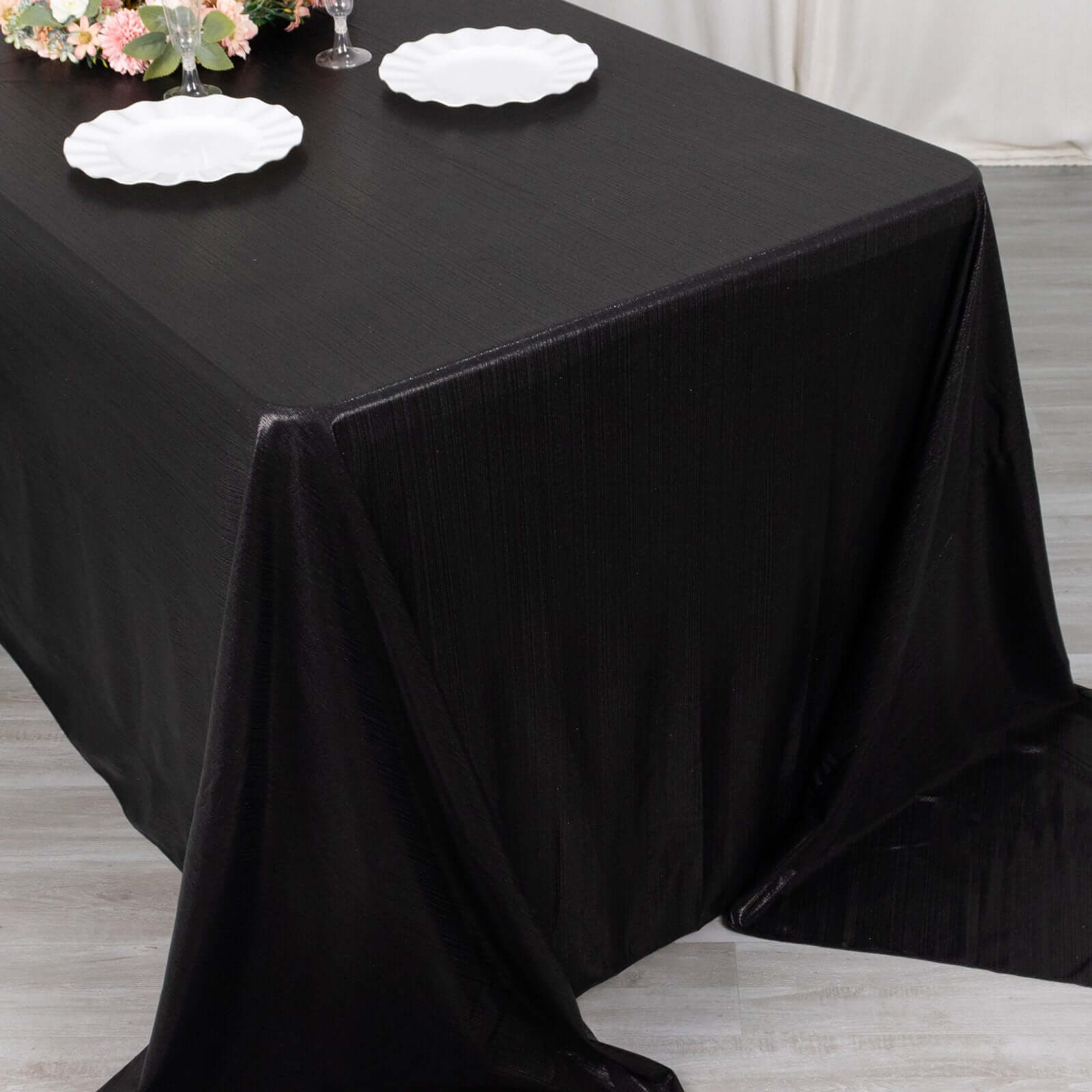 Sequin Dots Polyester 90x132 Rectangle Tablecloth Shimmering Black - Seamless, Glittering & Wrinkle Free Table Cover