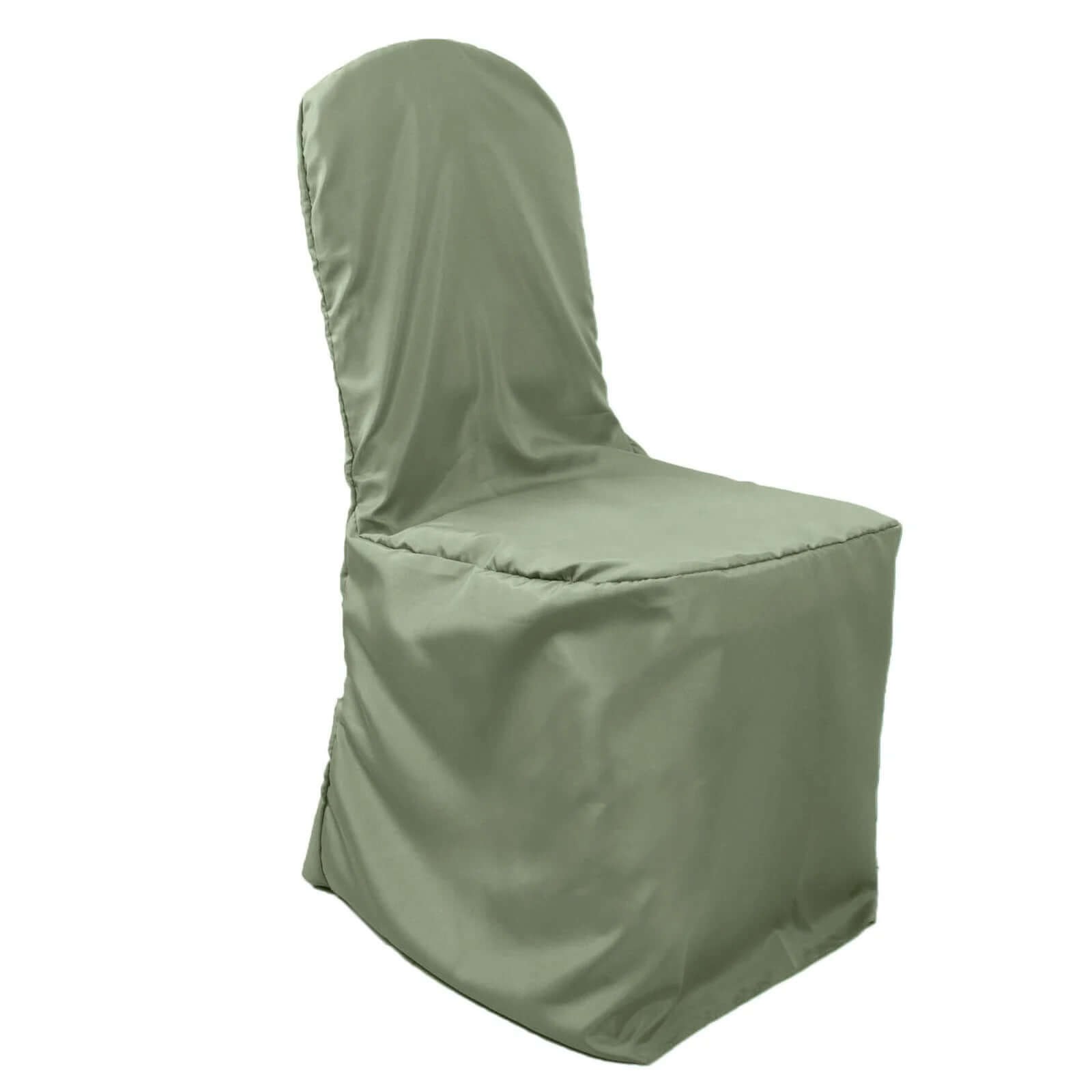 10 Pack Polyester Chair Cover for Banquet Chairs Dusty Sage Green - Stain-Resistant Reusable Slip-On Slipcover