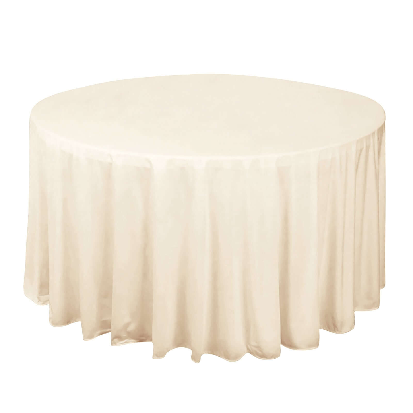 Premium Scuba Round 120 Tablecloth Beige - Wrinkle Free & Stain Resistant Seamless Table Cover