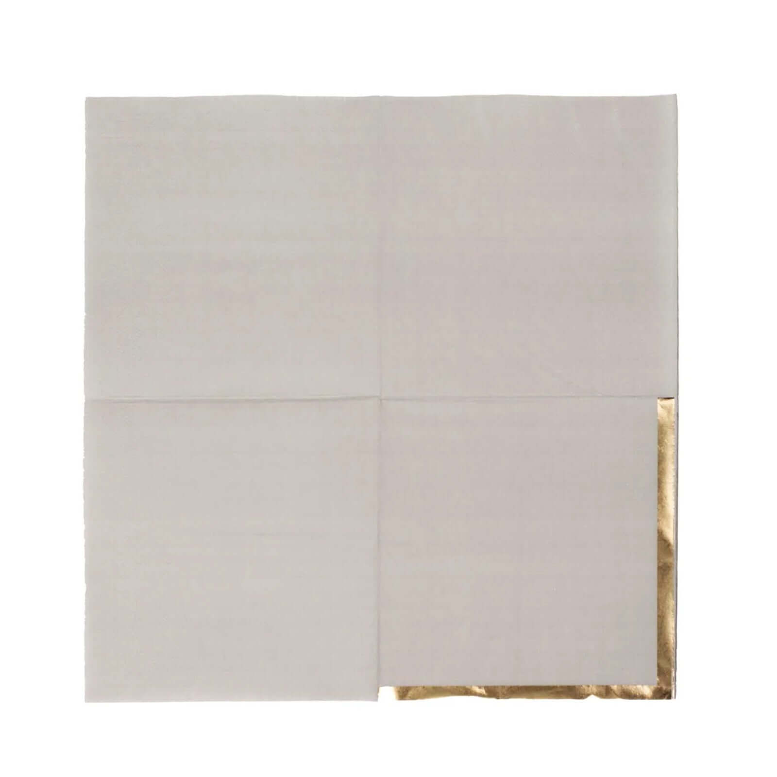 50-Pack Paper Beverage Napkins Gray with Gold Foil Edge - 2 Ply Disposable Soft 18GSM Cocktail Napkins 5x5