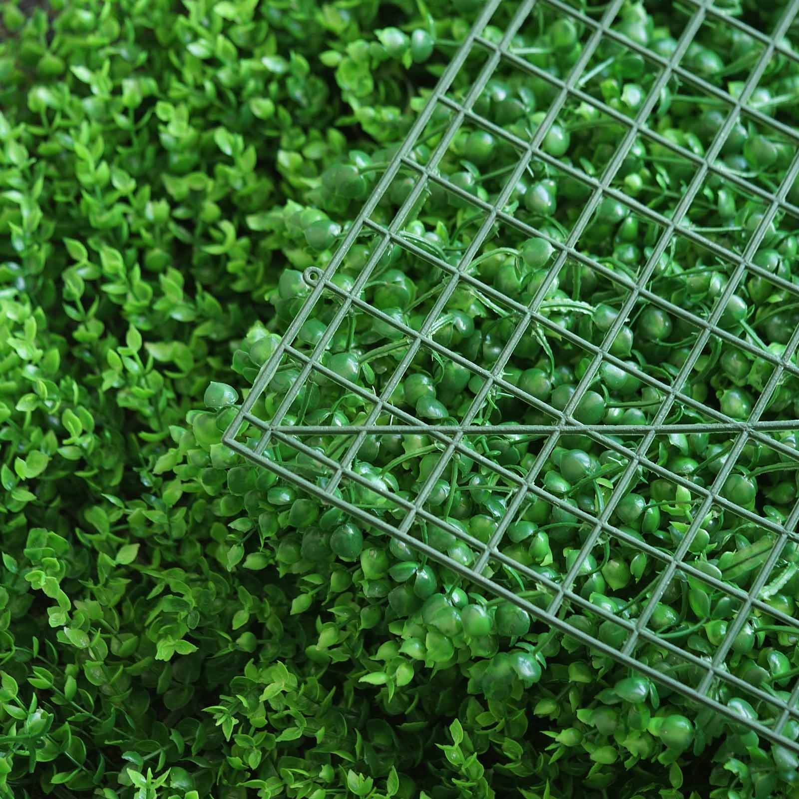 11 Sq ft. Artificial Baby Green Boxwood Hedge Garden Wall Backdrop Mat - 4 Panels