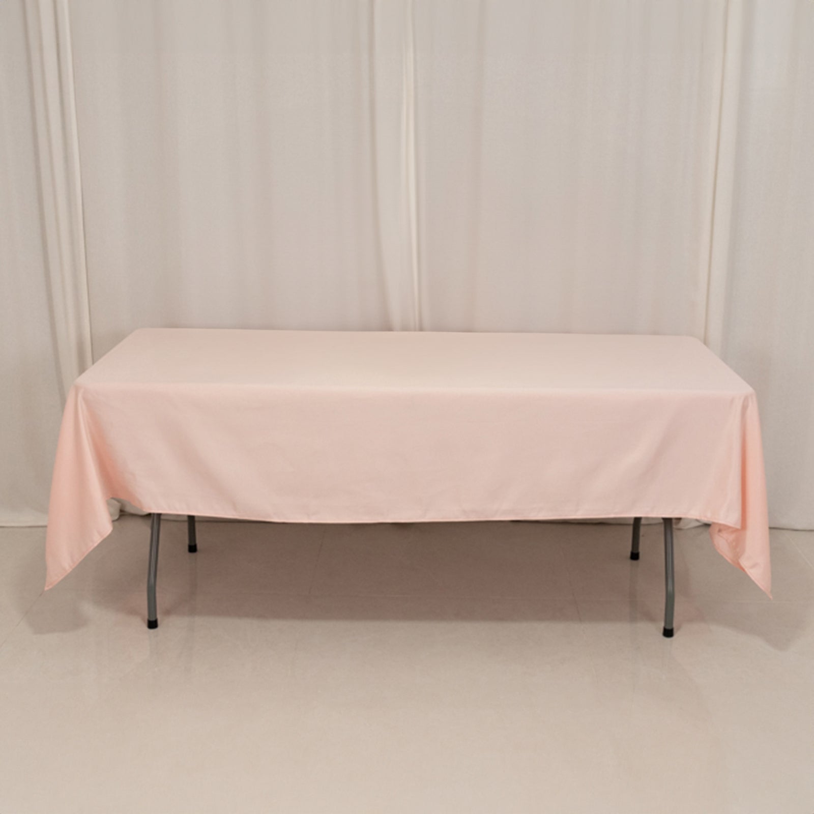 Lamour Satin 60x102 Rectangle Tablecloth Blush - Durable & Silky Soft Feel Table Cover