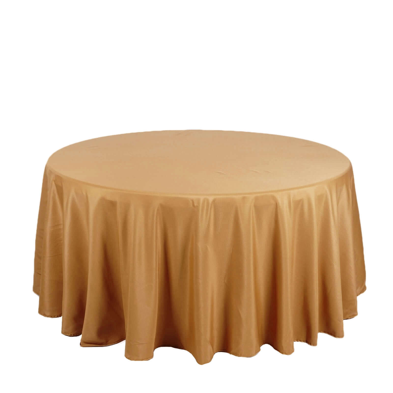 Polyester 120 Round Tablecloth Gold - Seamless Wrinkle-Resistant Design for Weddings