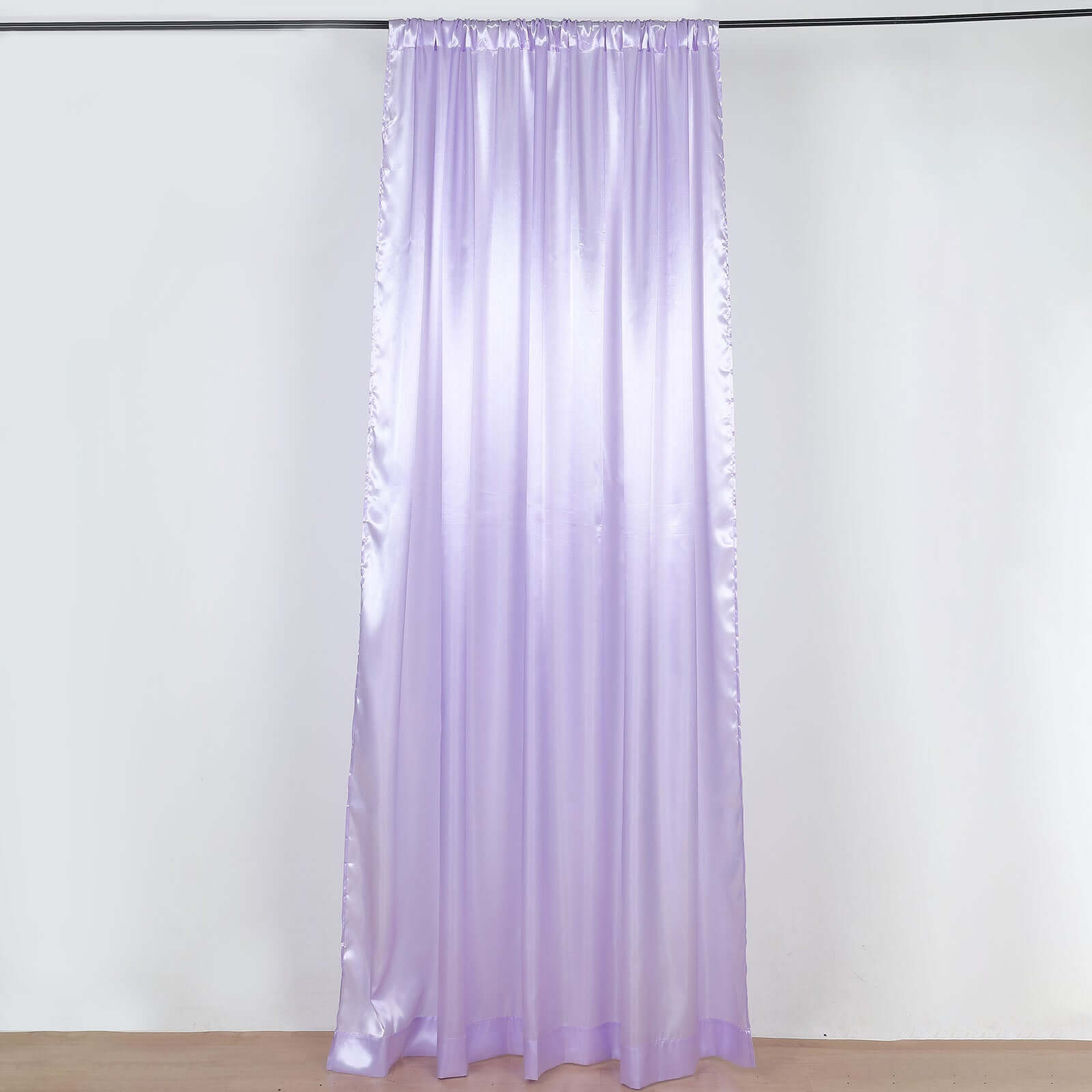 8ftx10ft Lavender Lilac Satin Event Curtain Drapes, Backdrop Event Panel