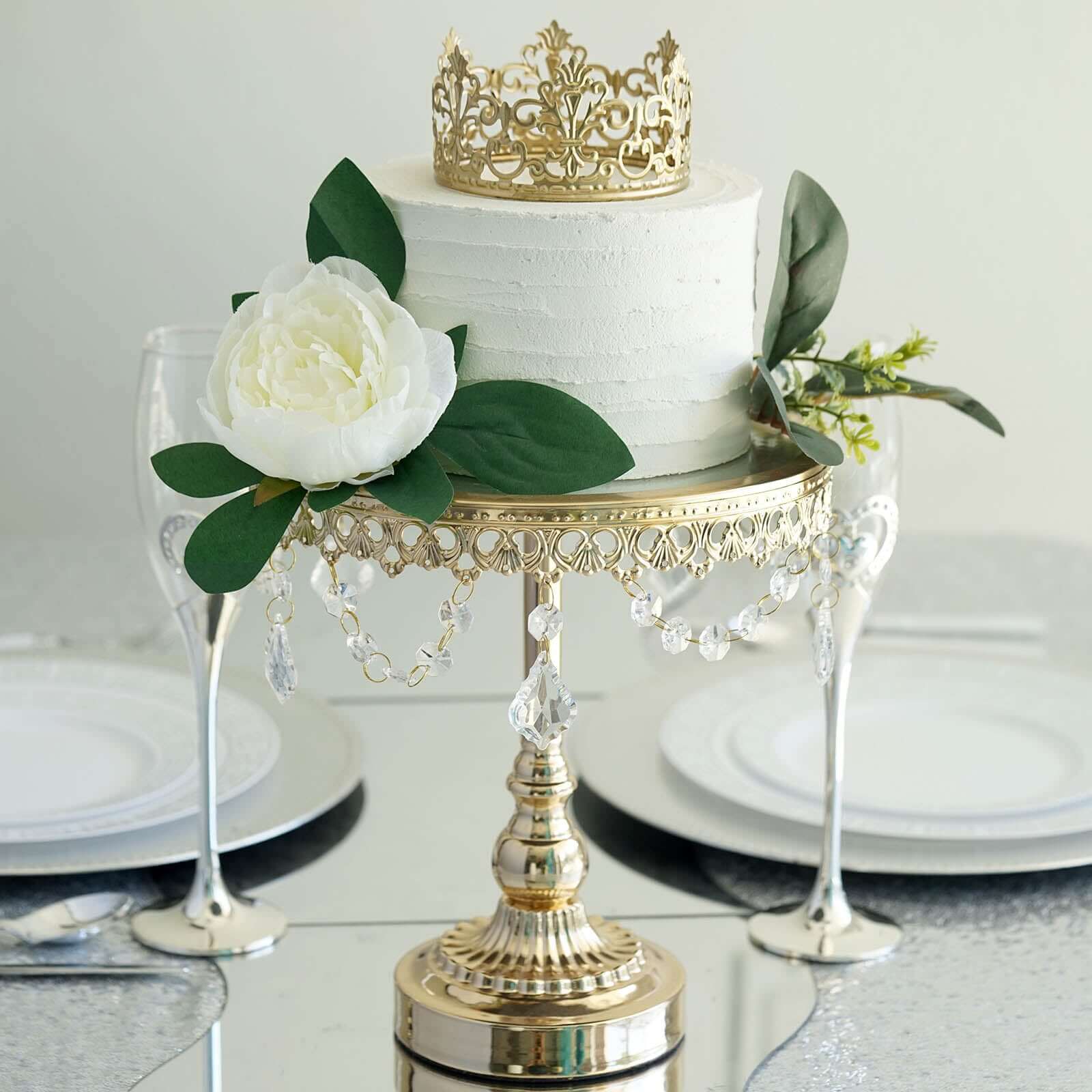 Metal Princess Crown Cake Topper Gold - Exquisite Cake Centerpiece Decor for Quinceaeras Bridal Showers & Fairytale-Themed Events 2