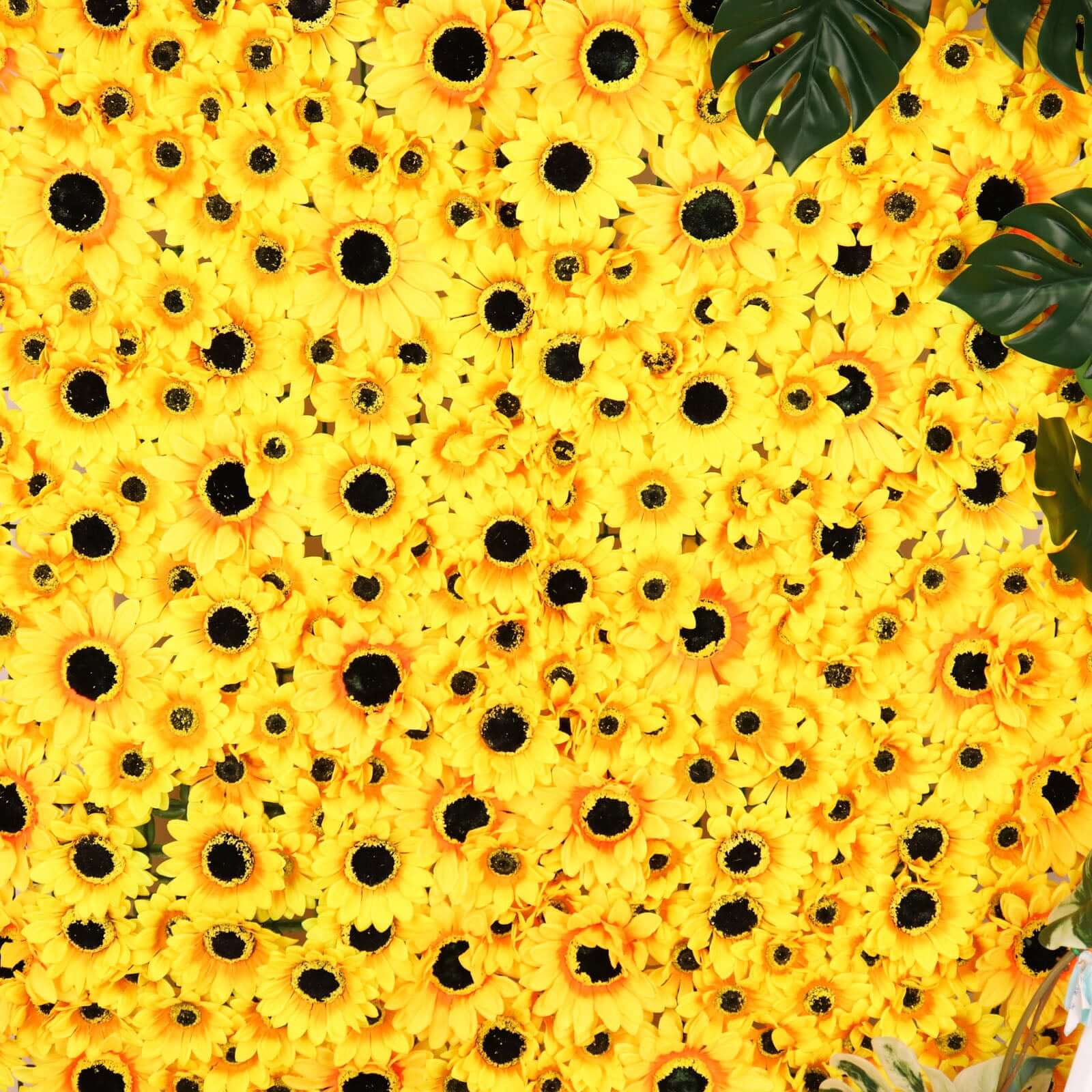 11 Sq ft. Artificial Sunflower Wall Mat Backdrop, Flower Wall Decor, Indoor Outdoor UV Protected - 4 Artificial Panels