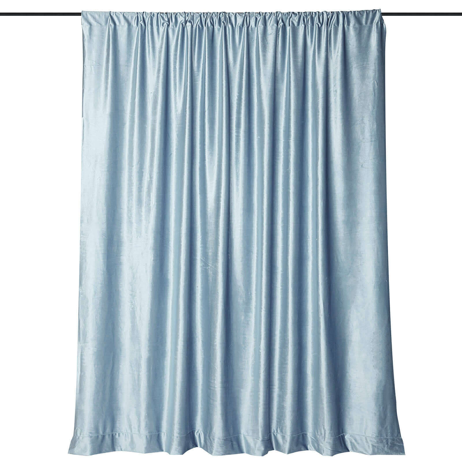 8ftx8ft Dusty Blue Premium Smooth Velvet Event Curtain Drapes, Privacy Backdrop Event Panel with Rod Pocket