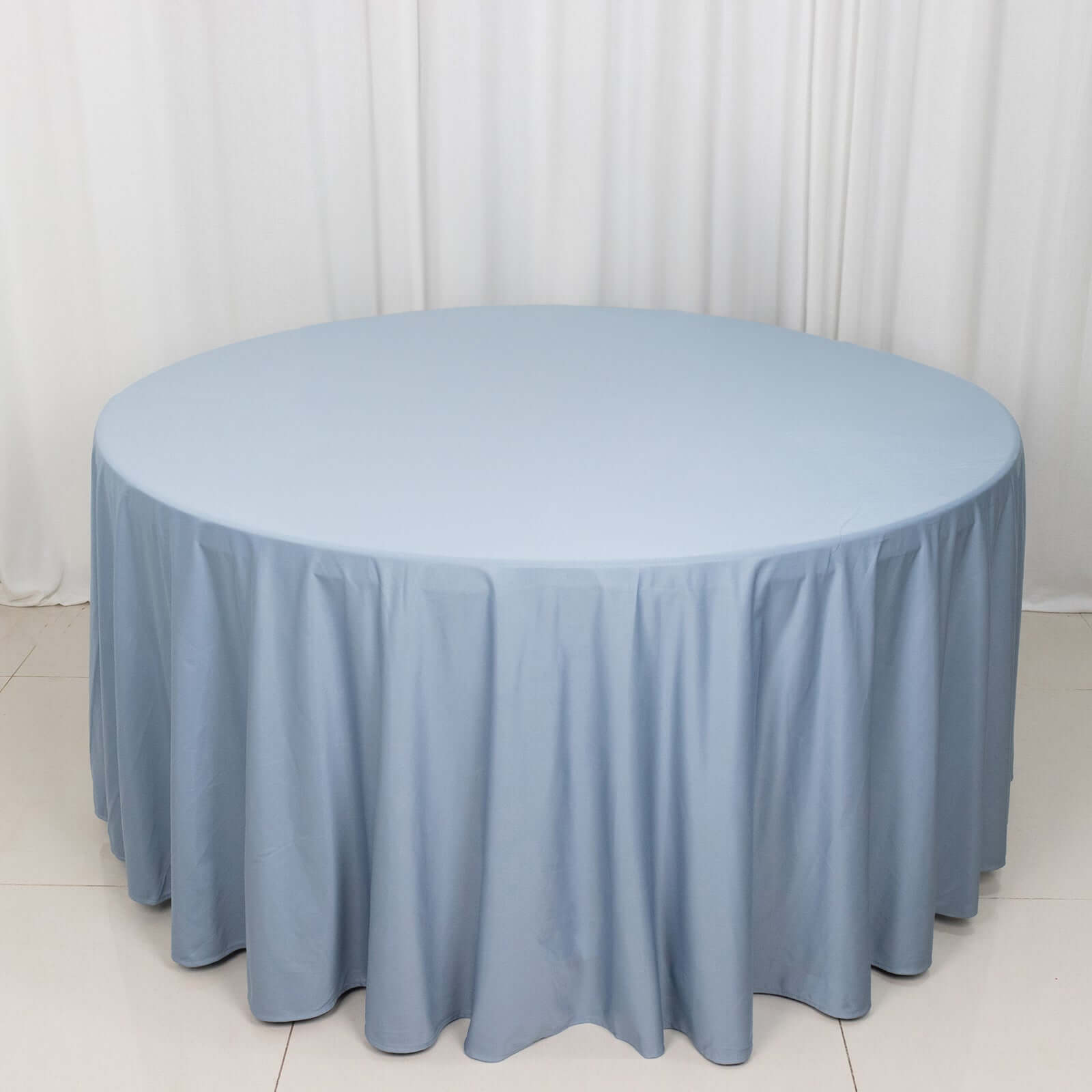 Premium Scuba Round 120 Tablecloth Dusty Blue - Wrinkle Free & Stain Resistant Seamless Table Cover