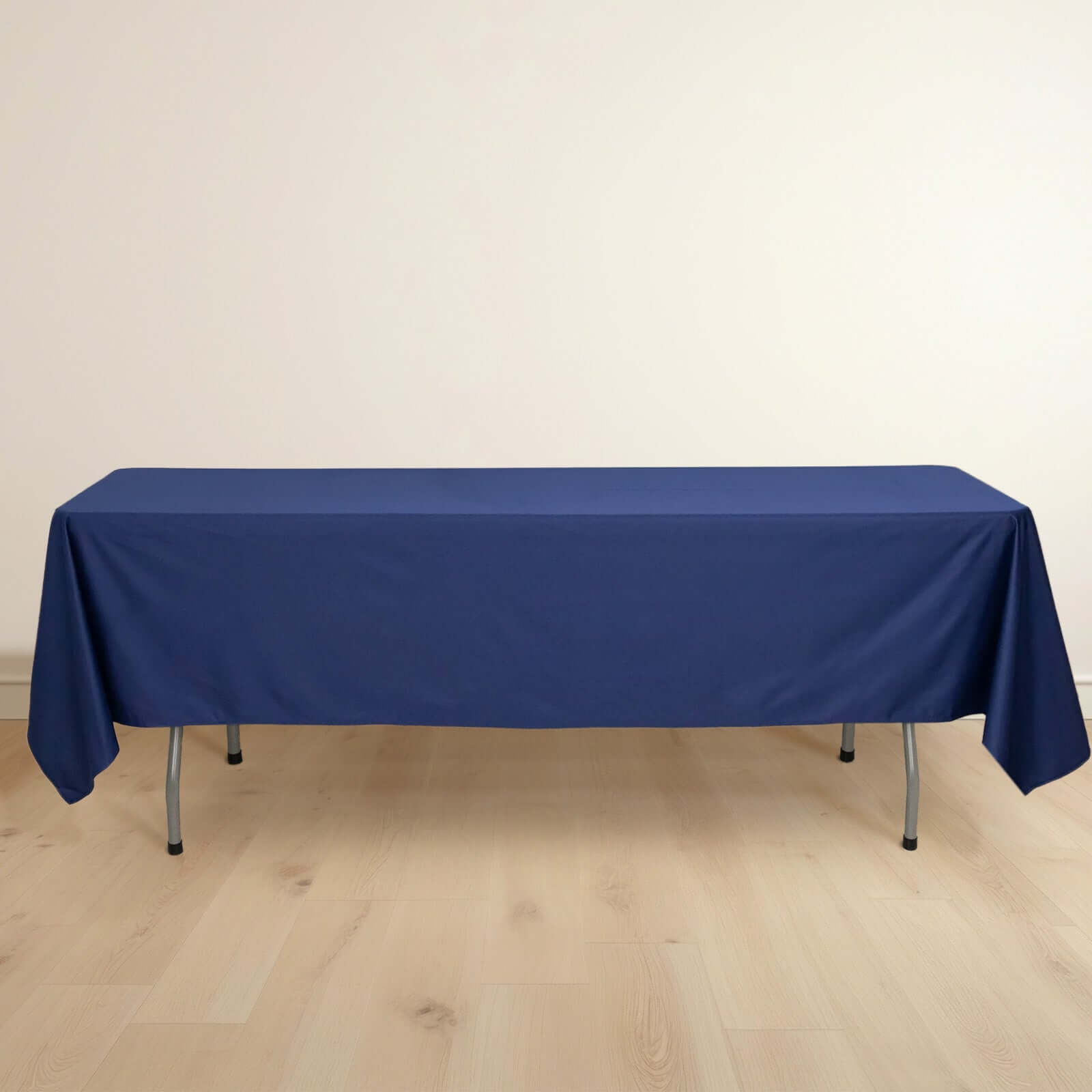 Premium Scuba Rectangular 60x102 Tablecloth Navy Blue - Wrinkle Free & Stain Resistant Table Cover