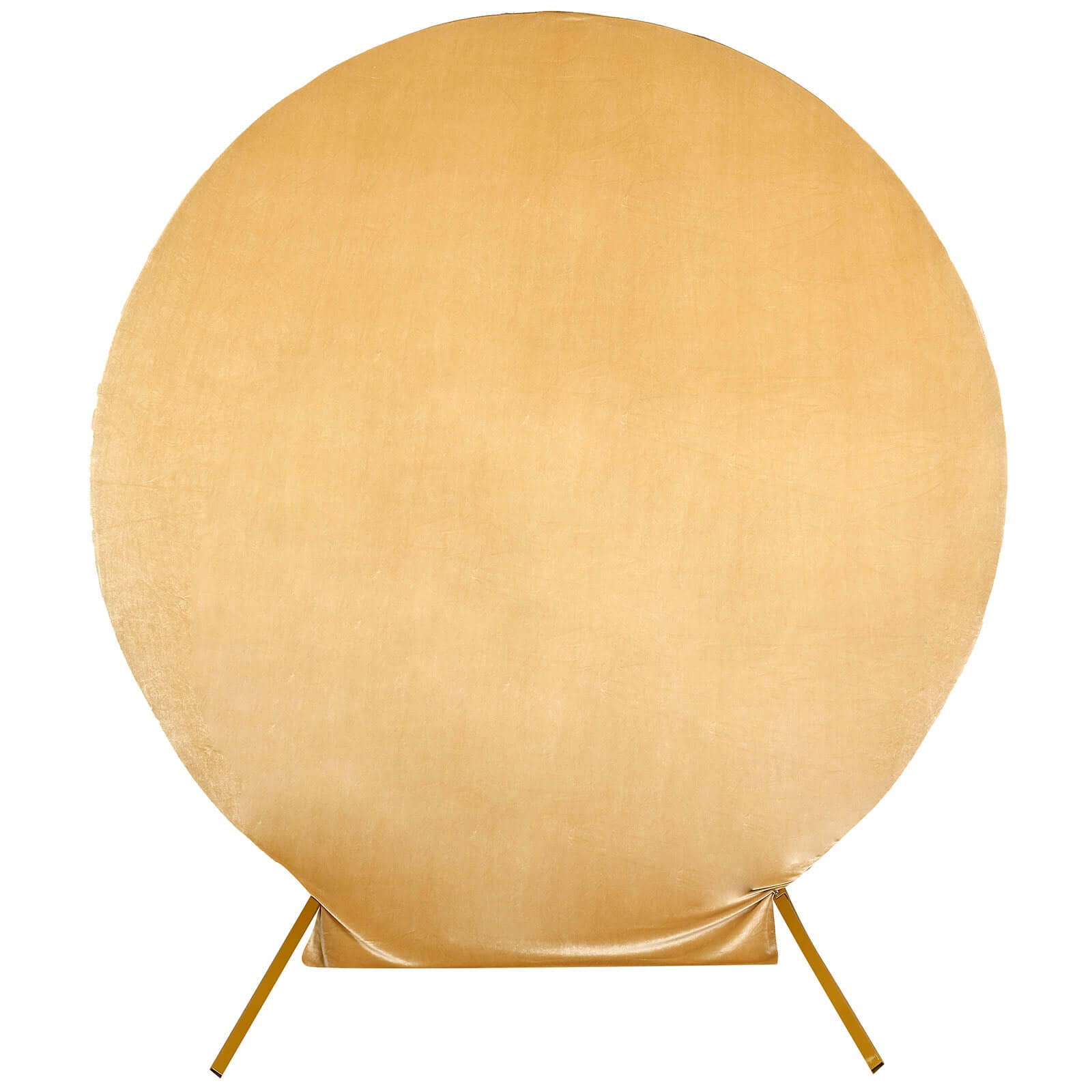 7.5ft Champagne Soft Velvet Fitted Round Event Party Backdrop Cover