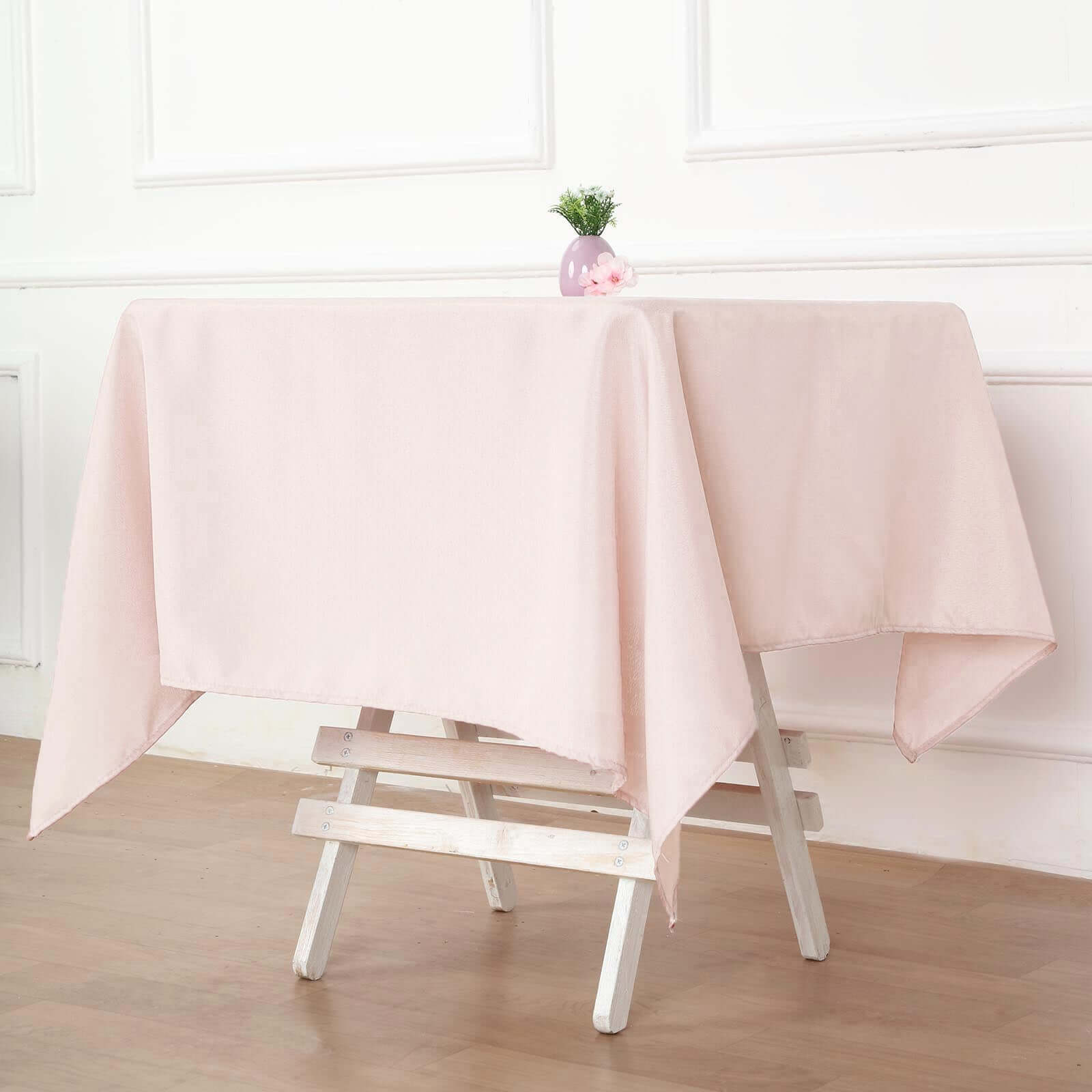 Polyester 54x54 Table Overlay Square Tablecloth Blush - Wrinkle-Resistant & Durable Table Cover