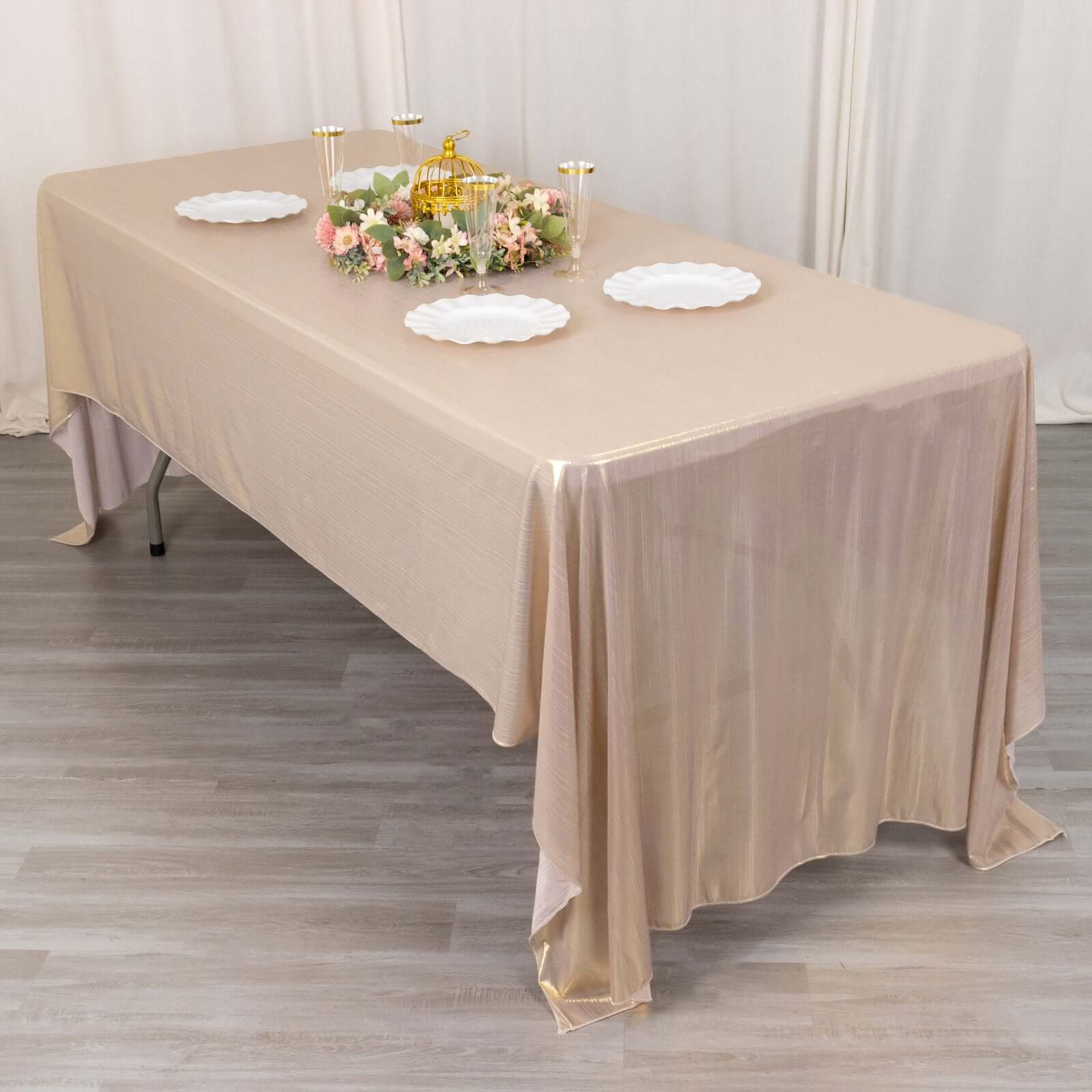 Sequin Dots Polyester 60x126 Rectangle Tablecloth Shimmering Blush - Wrinkle Free & Sparkling Table Cover