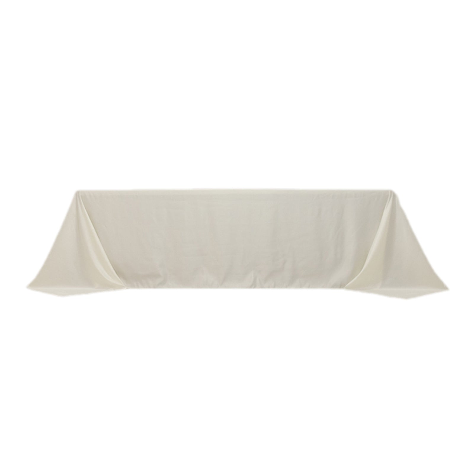 Lamour Satin 90x156 Rectangle Tablecloth Ivory - Luxurious, Soft Seamless Table Cover