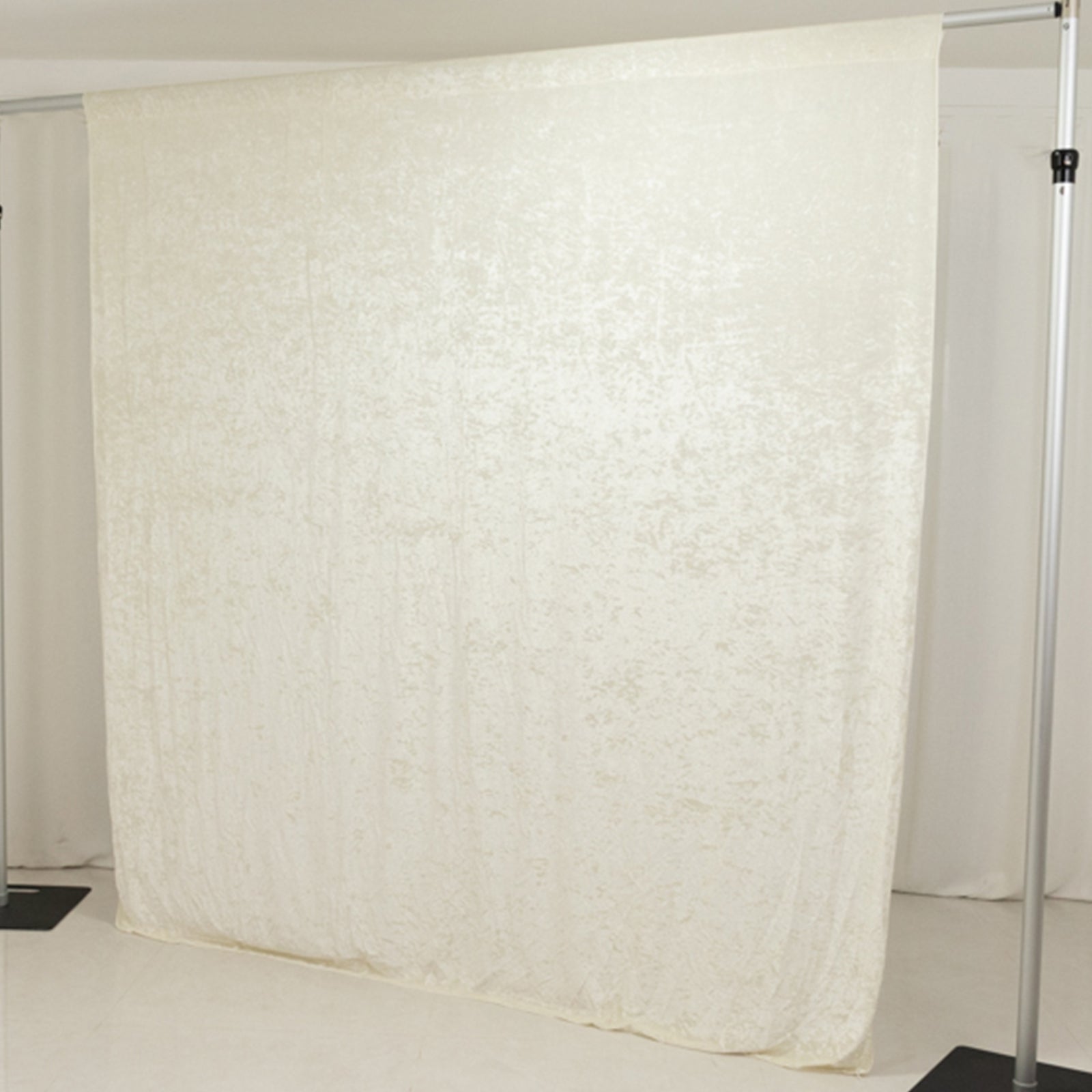 8ftx8ft Ivory Premium Smooth Velvet Event Curtain Drapes, Privacy Backdrop Event Panel with Rod Pocket