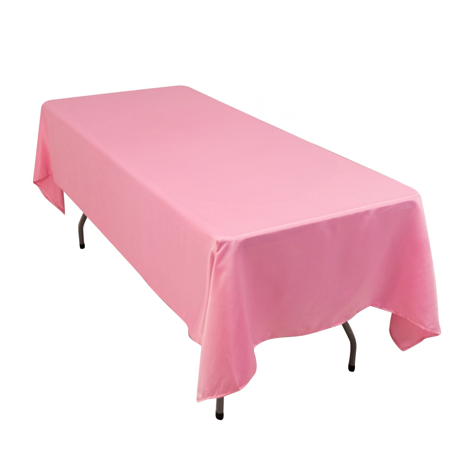 Lamour Satin 60x102 Rectangle Tablecloth Pink - Durable & Silky Soft Feel Table Cover