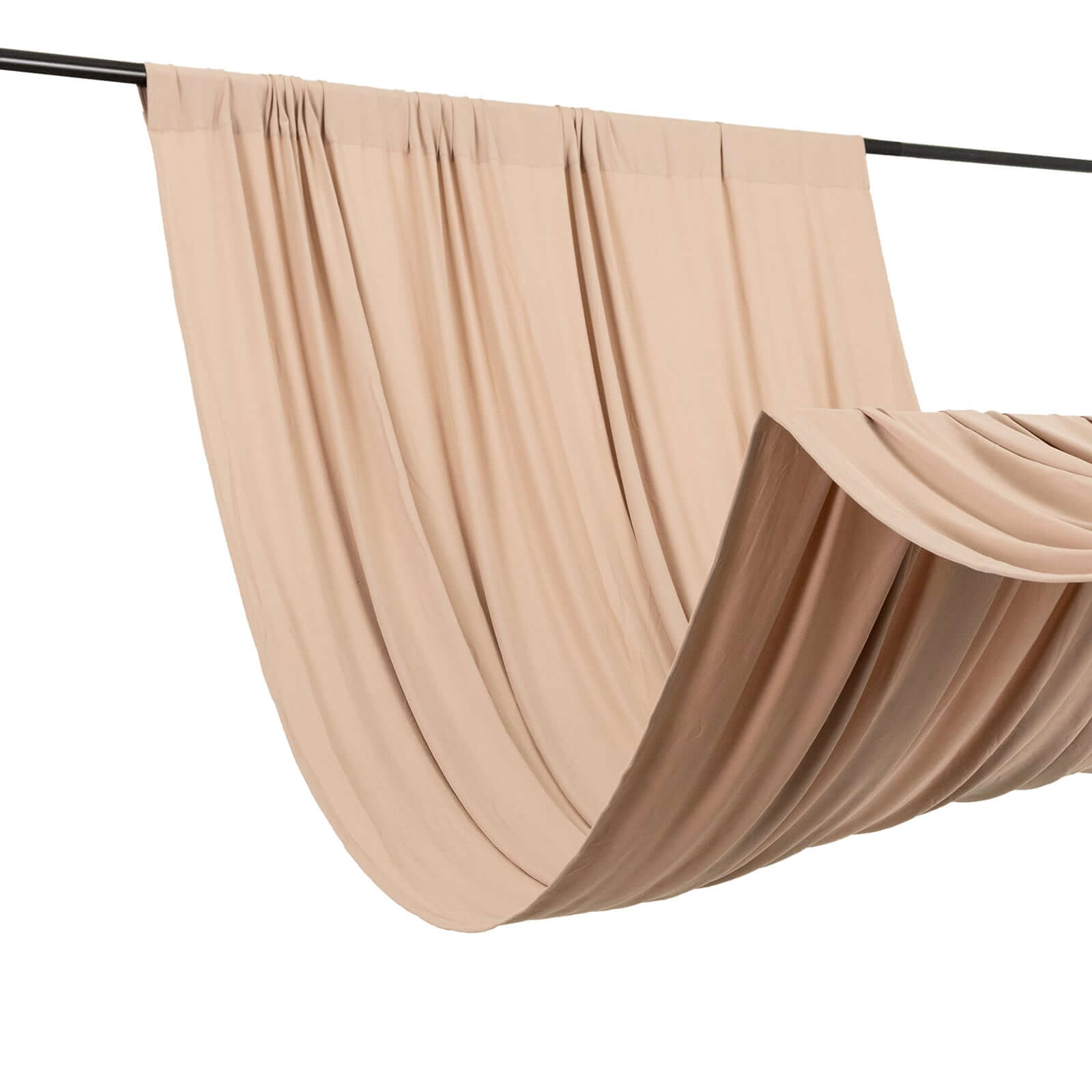 Nude 4-Way Stretch Spandex Event Curtain Drapes, Wrinkle Free Backdrop Event Panel with Rod Pockets - 5ftx10ft