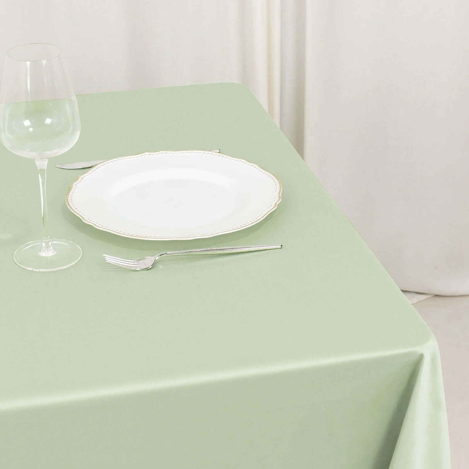 Premium Scuba Square 70x70 Tablecloth Sage Green - Wrinkle Free & Stain Resistant Table Cover