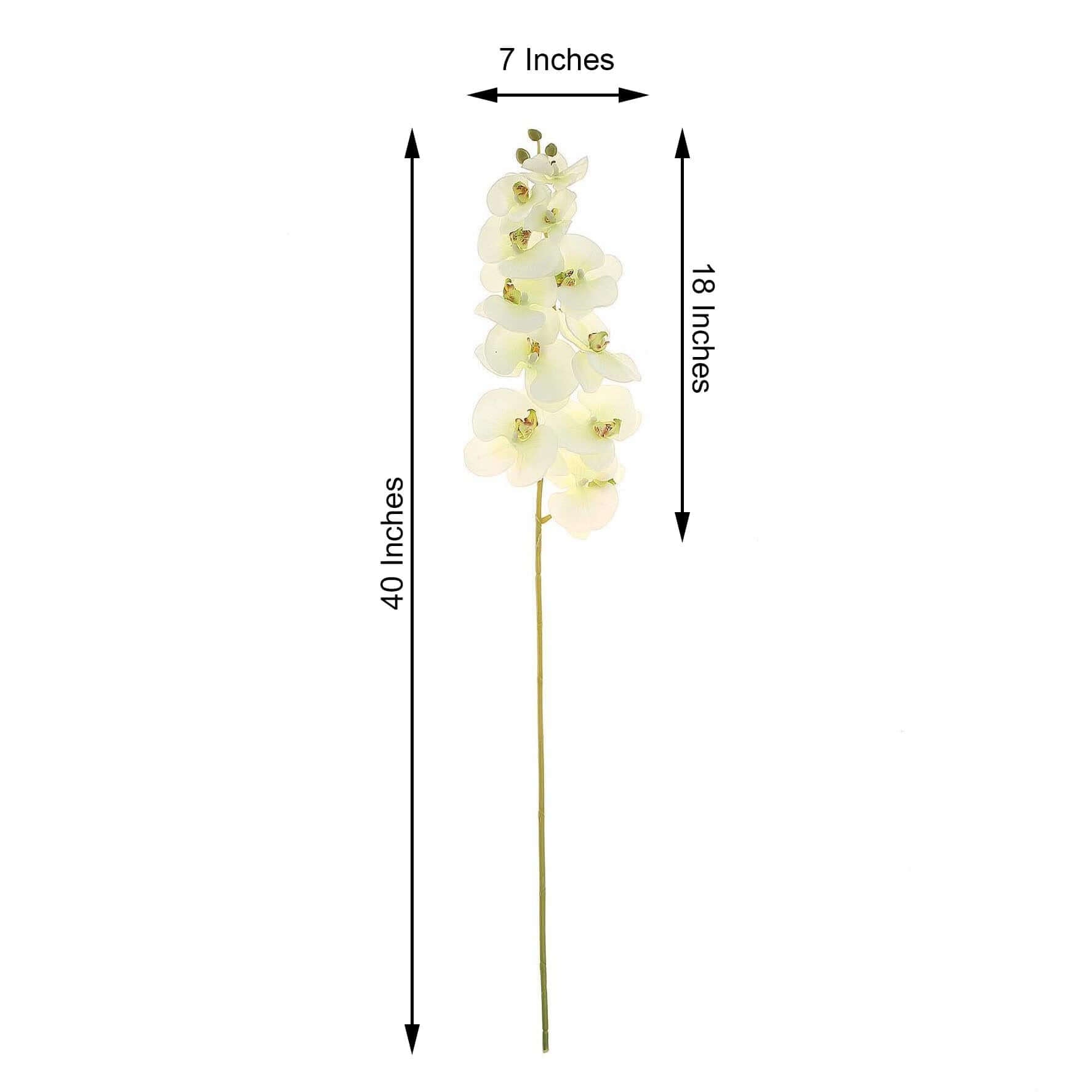2 Stems 40 Tall Cream Artificial Silk Orchid Flower Bouquets