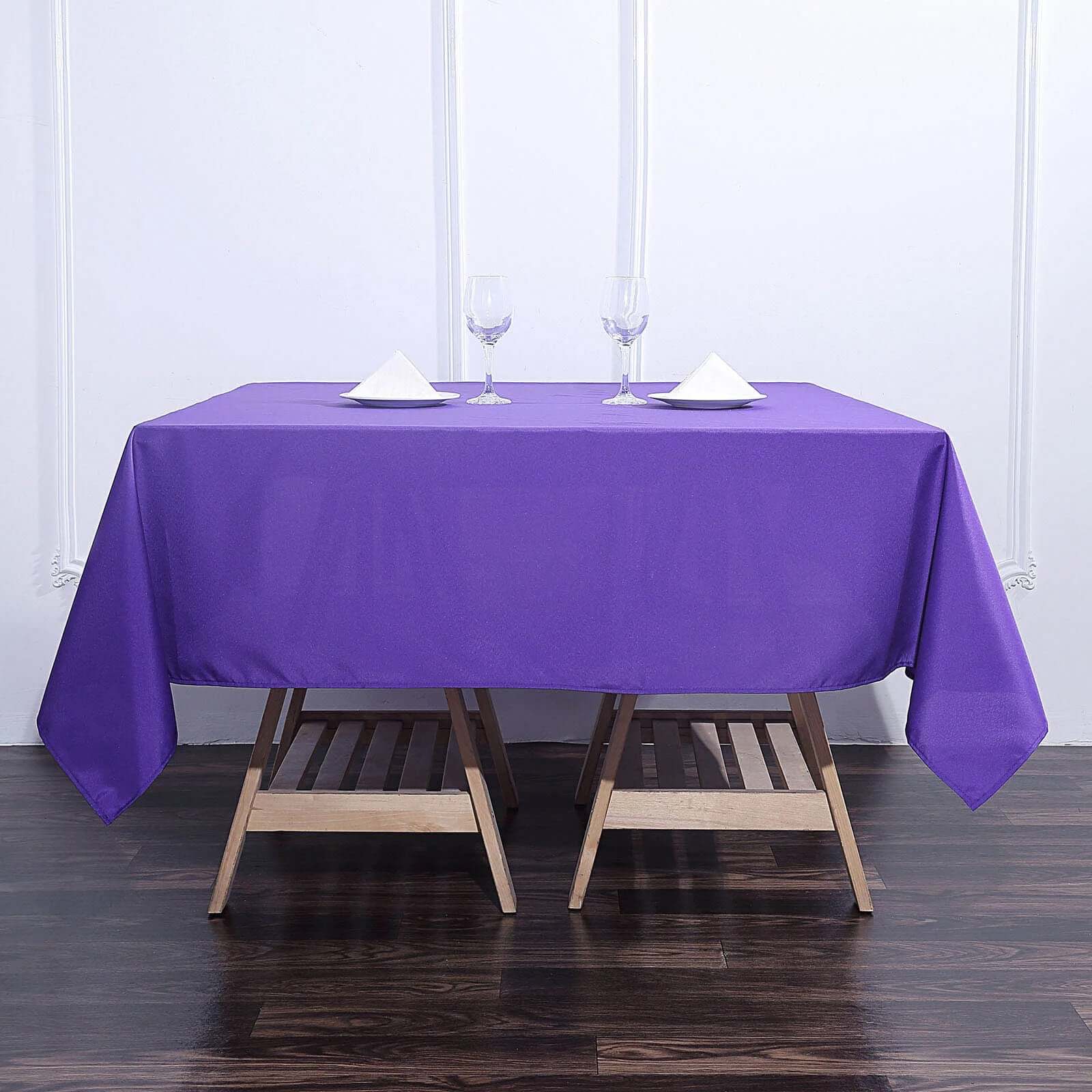 Polyester 70x70 Table Overlay Square Tablecloth Purple - Wrinkle-Resistant & Durable Table Cover