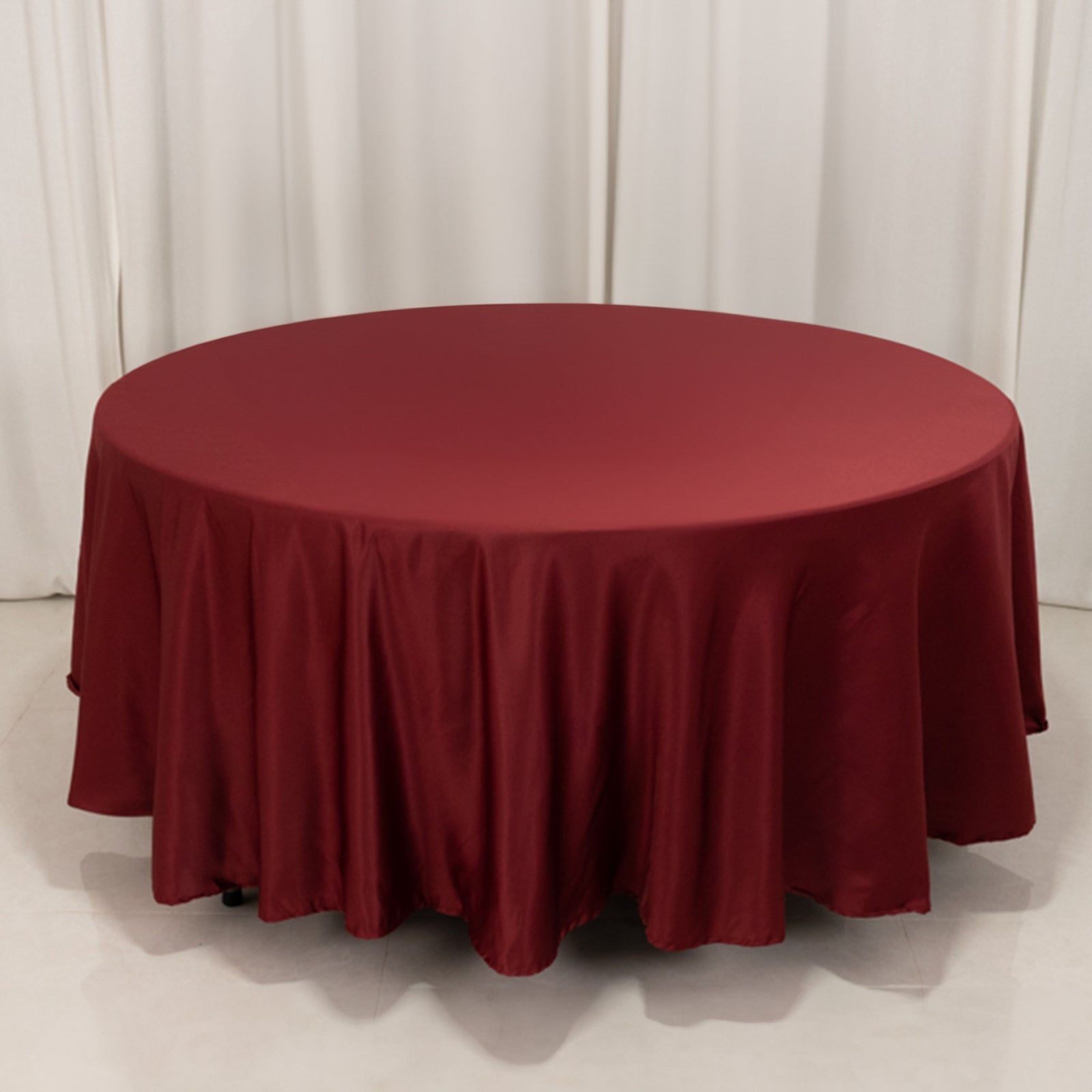 Lamour Satin 108 Round Tablecloth Burgundy - Durable & Silk-Like Table Cover