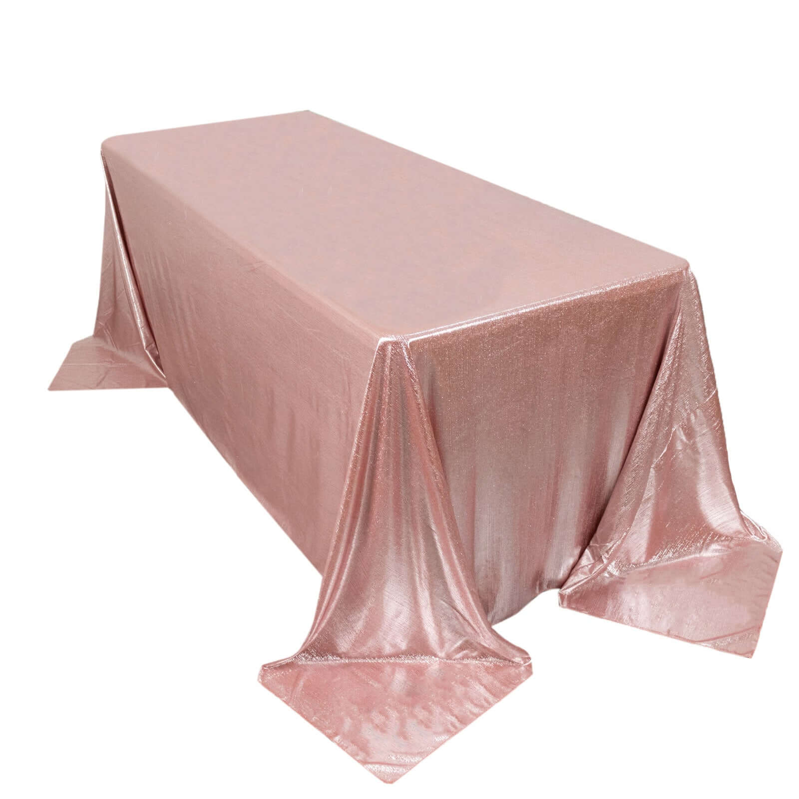 Sequin Dots Polyester 90x132 Rectangle Tablecloth Shimmering Rose Gold - Seamless, Glittering & Wrinkle Free Table Cover