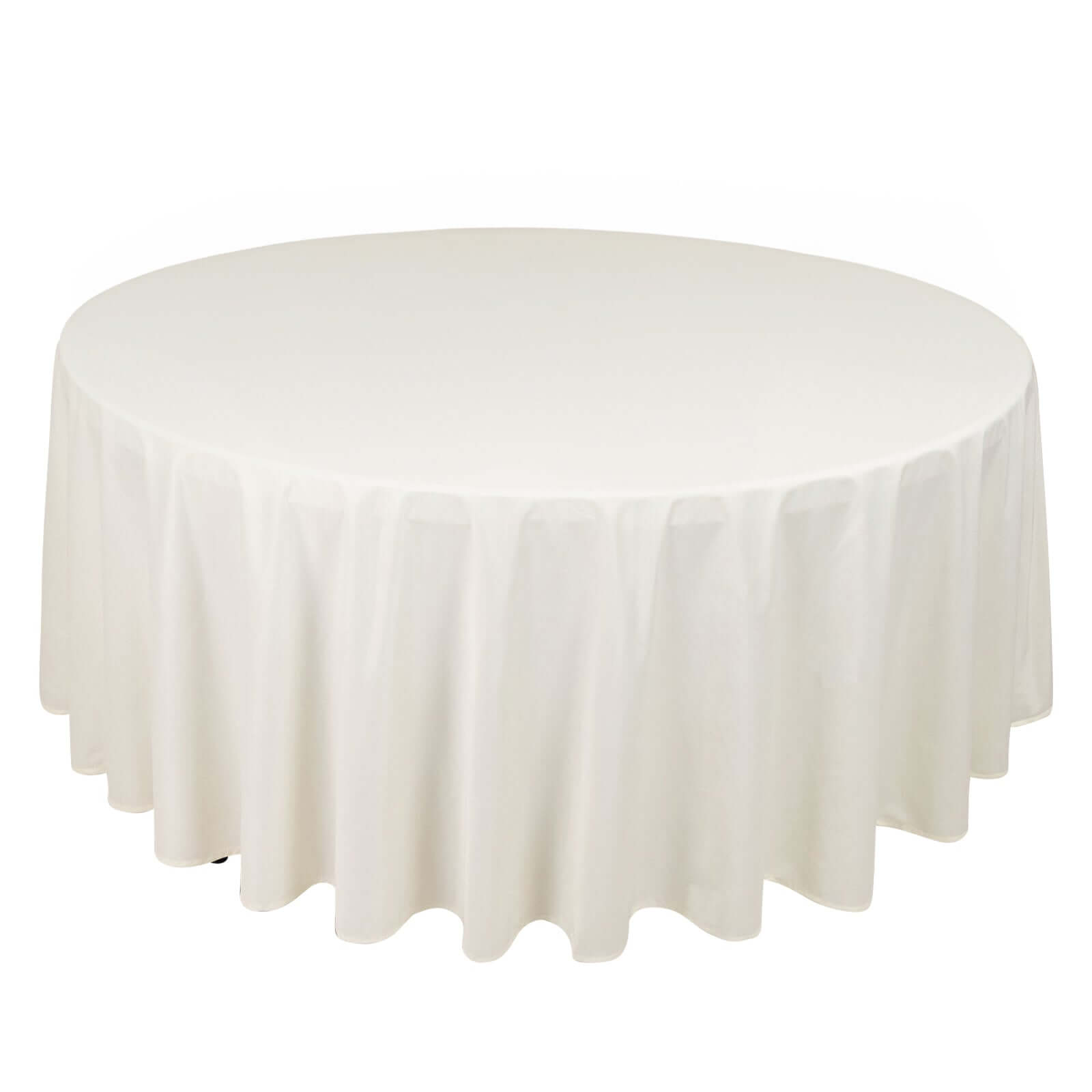 Premium Scuba Round 108 Tablecloth Ivory - Wrinkle Free & Stain Resistant Table Cover